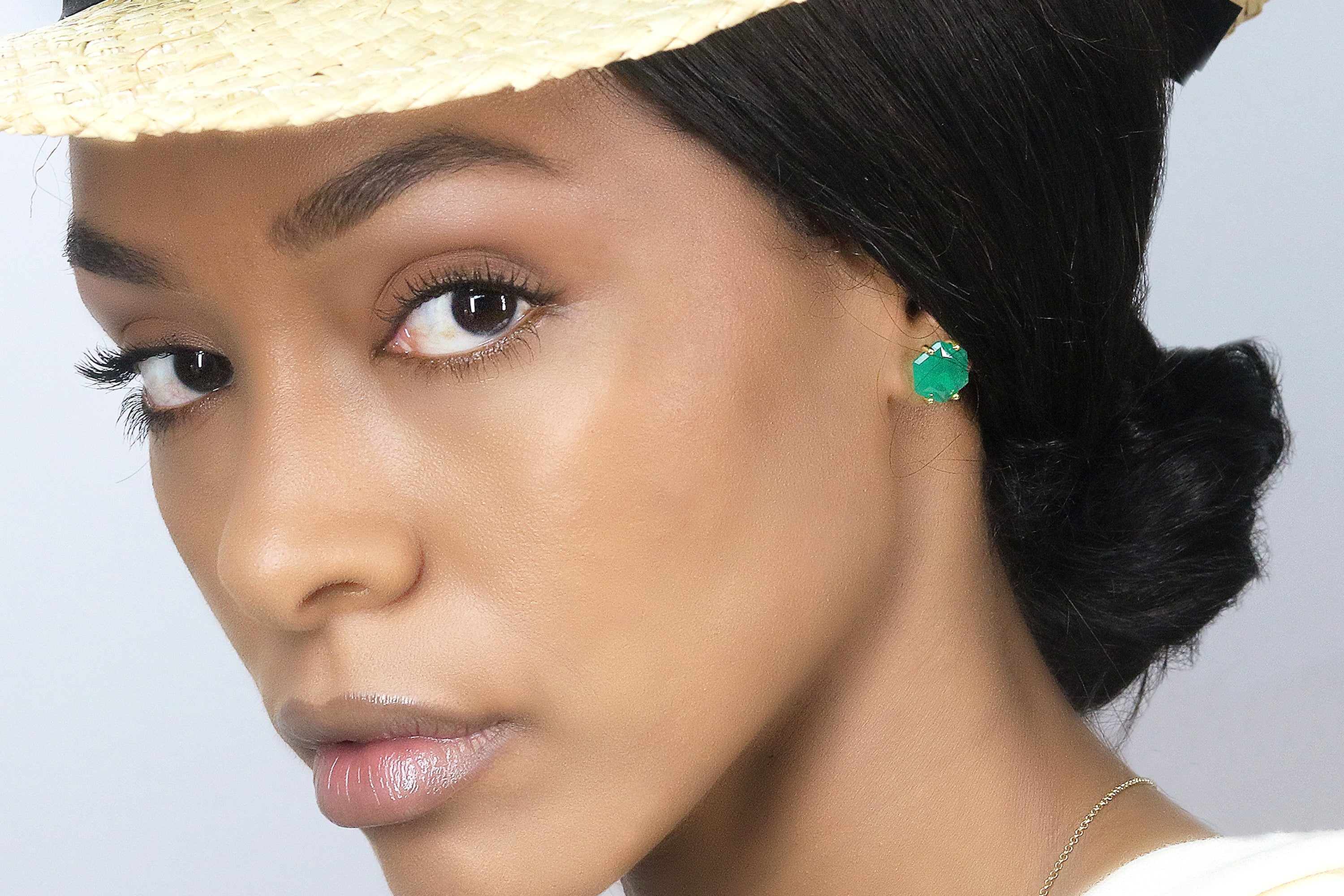 Green Onyx Gold Filled Stud Earrings Earrings Anemone Unique