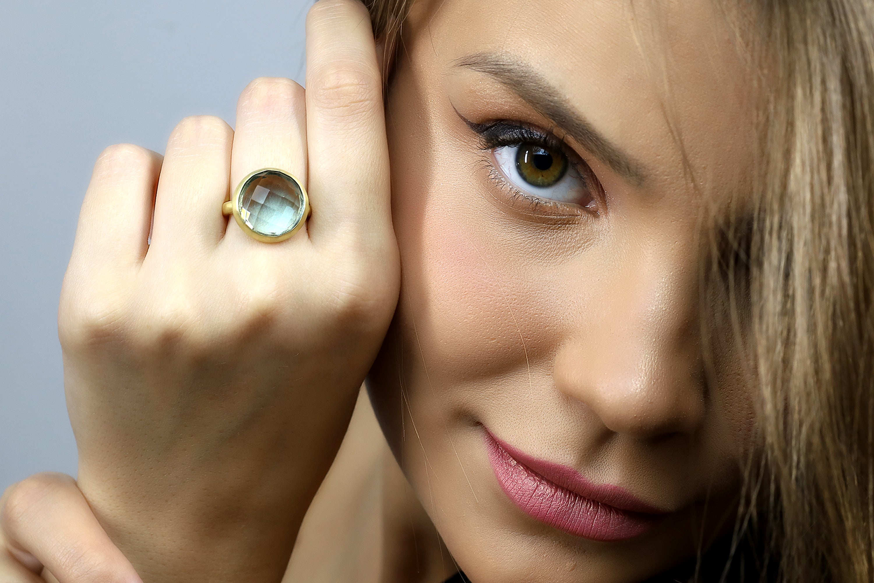 Large Gold Filled Bezel Set Topaz Ring Rings Anemone Limited