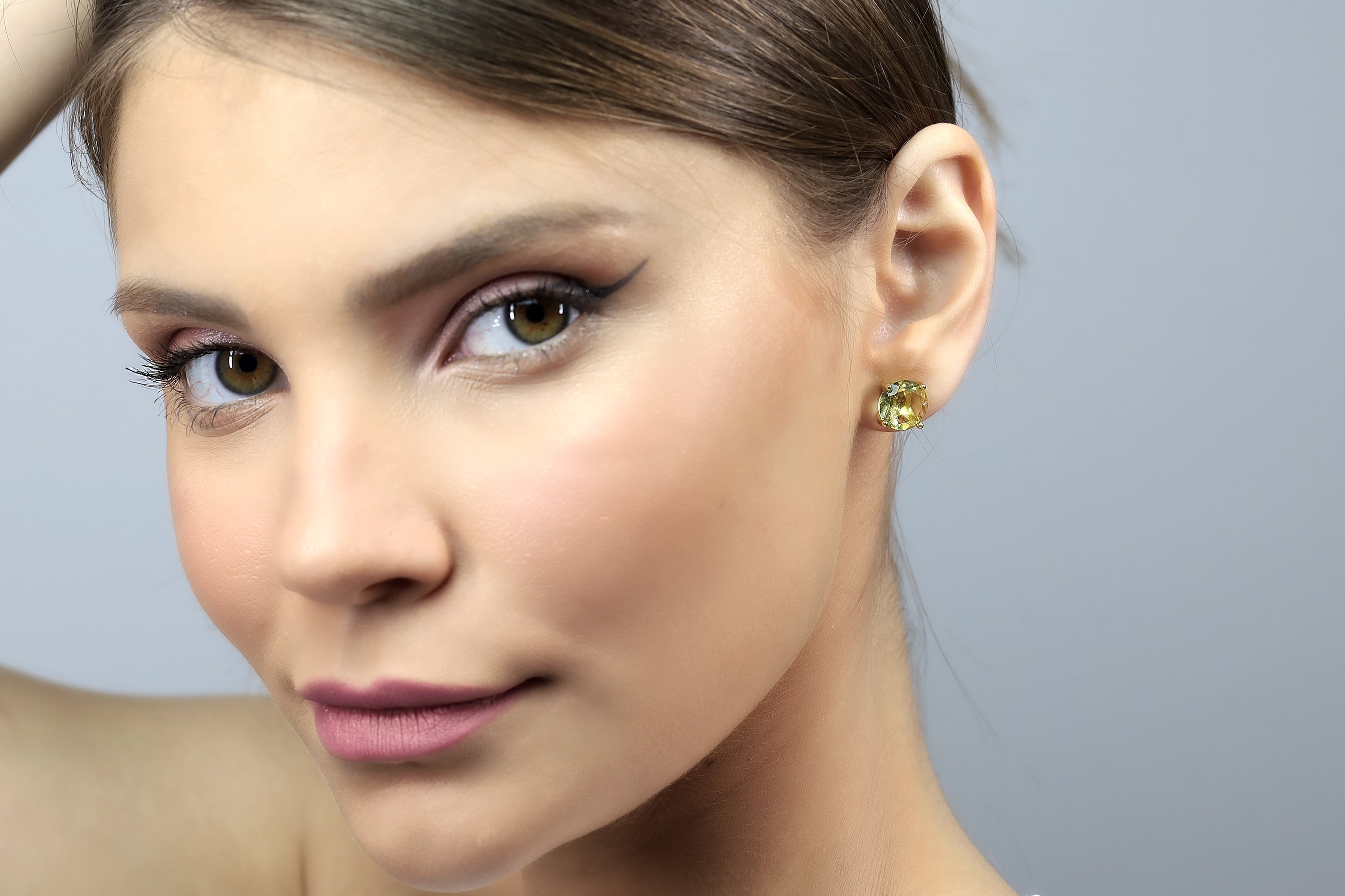 Lemon Quartz Gold Filled Stud Earrings Earrings Anemone Unique