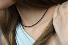Black Spinel Beaded Gold Necklace necklaces Anemone Unique