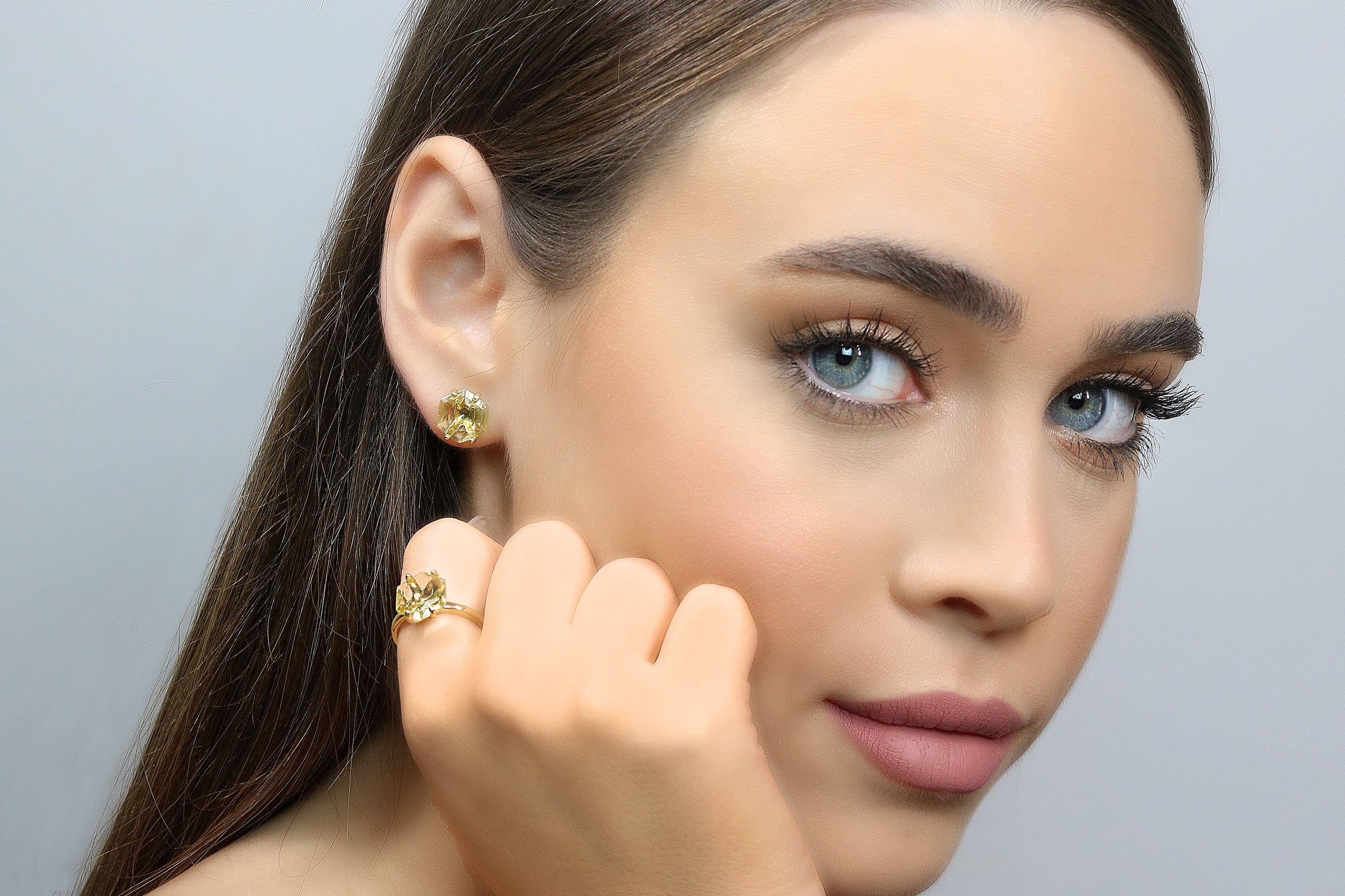 Artisan Lemon Quartz 14k Gold Earrings Earrings Anemone Unique