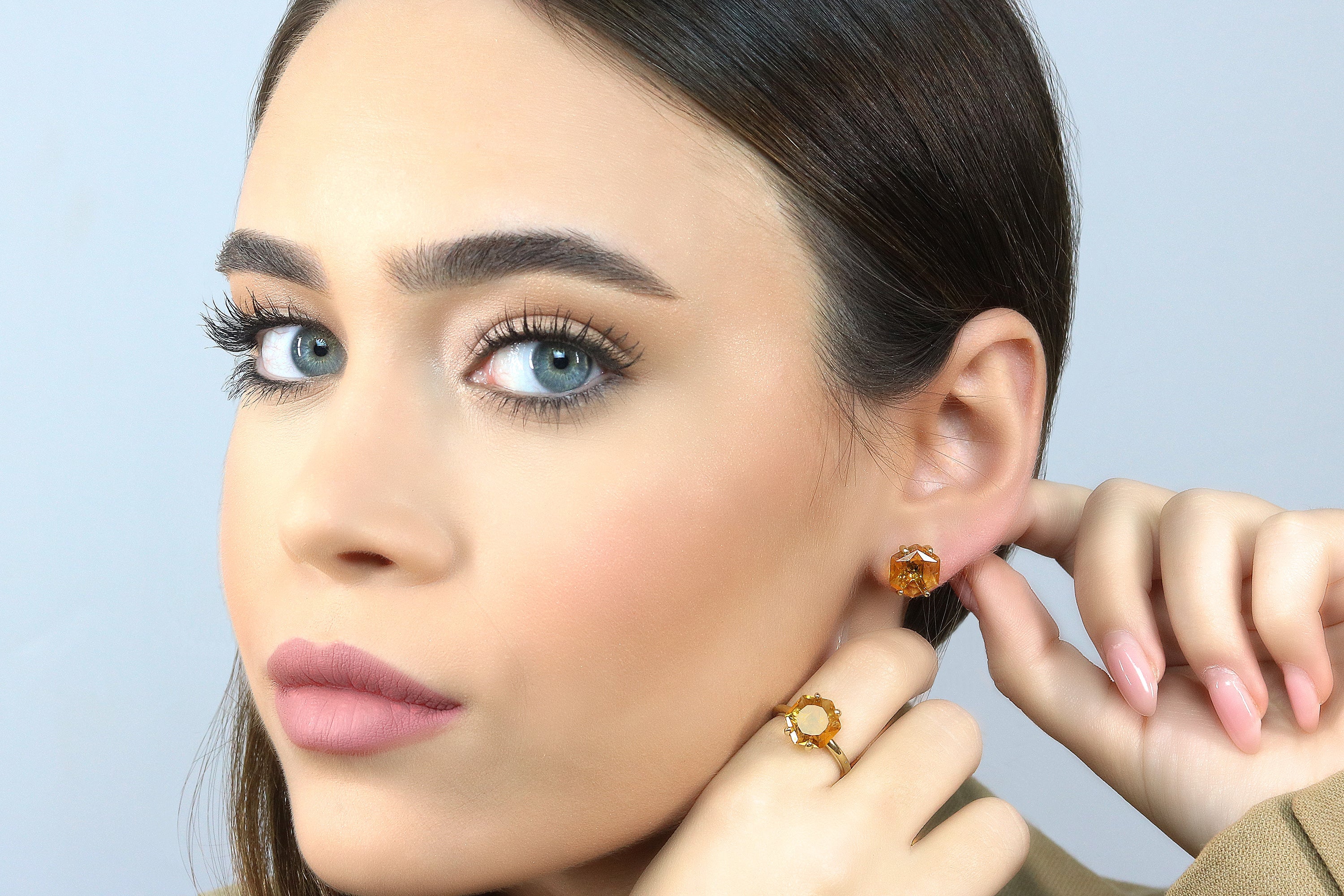 Brilliant Hexagon Citrine Gold Ring Rings Anemone Unique