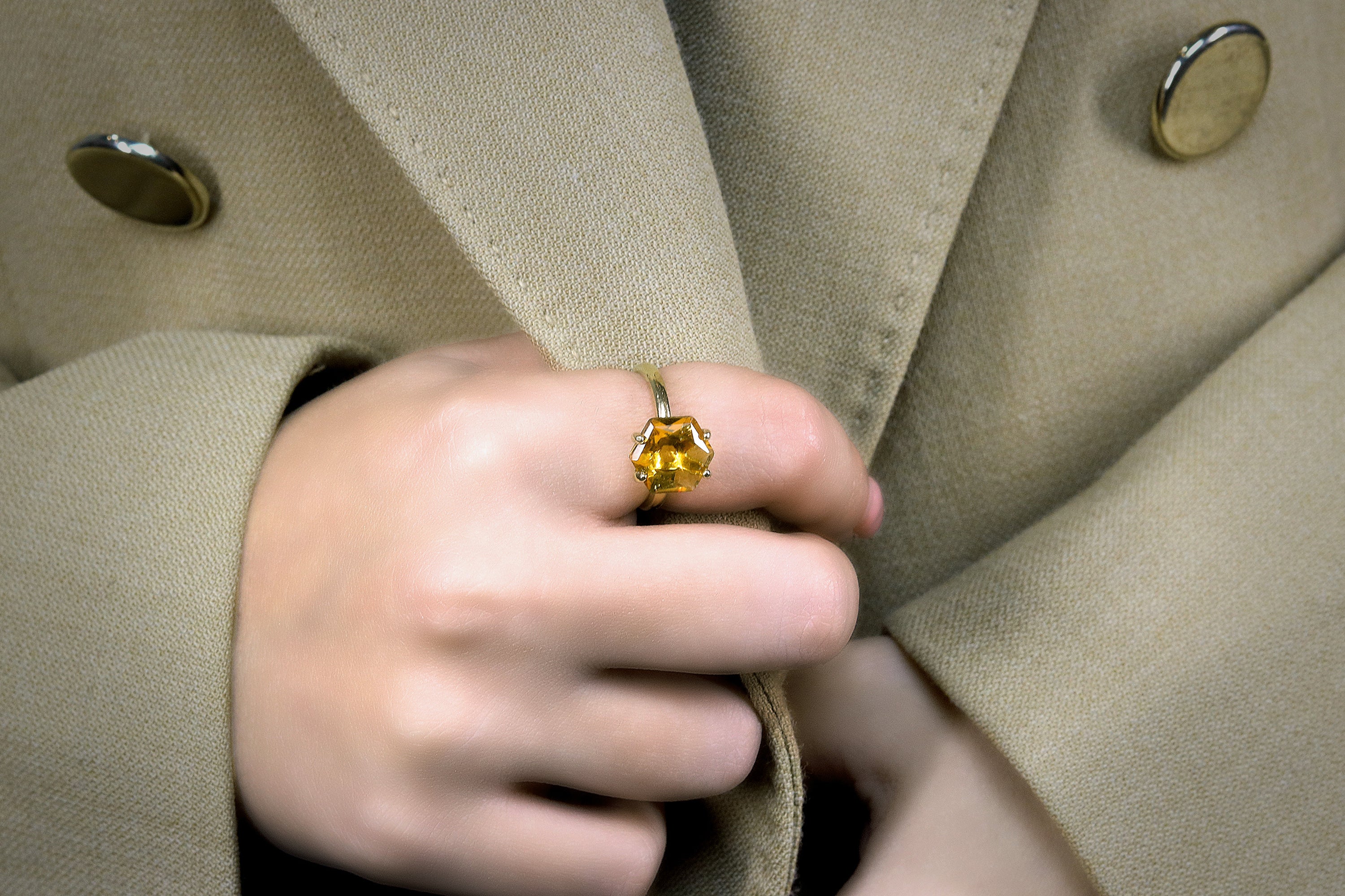 Lustrous Citrine Ring in Sterling Silver Rings Anemone Unique