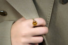 Stylish Statement Citrine Rose Gold Ring Rings Anemone Unique