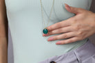Purse Green Onyx Pendant Gold Necklace necklaces Anemone Limited
