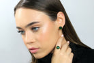 Modern Gold Emerald Stud Earrings Earrings Anemone Unique