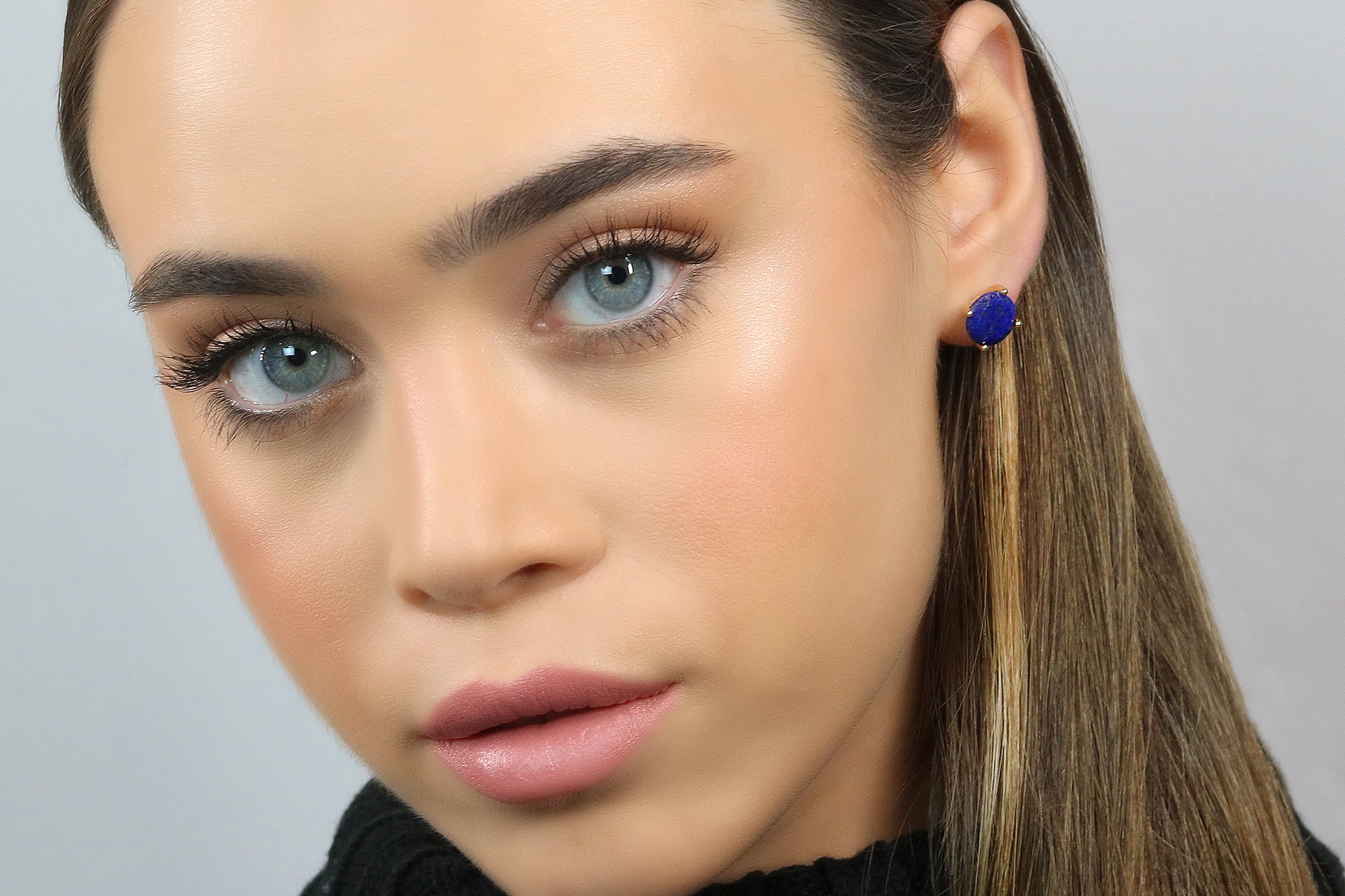 Flashy Lapis Lazuli Earrings in Sterling Silver Earrings Anemone Unique