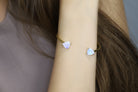 Open Cuff Gold Filled Two Stone Moonstone Bracelet Bracelets Anemone Unique