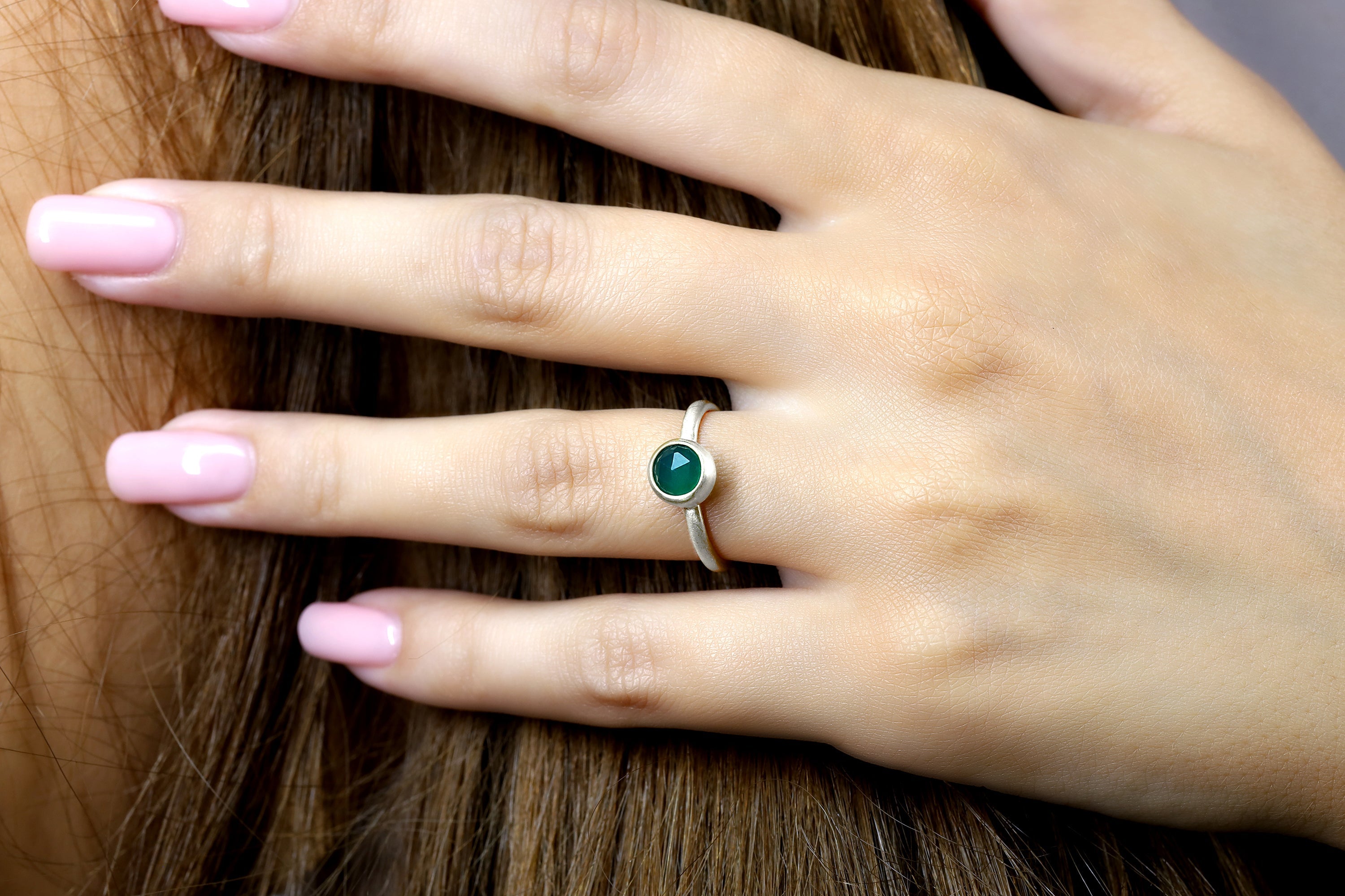 Green Onyx Sterling Silver Ring Rings Anemone Limited
