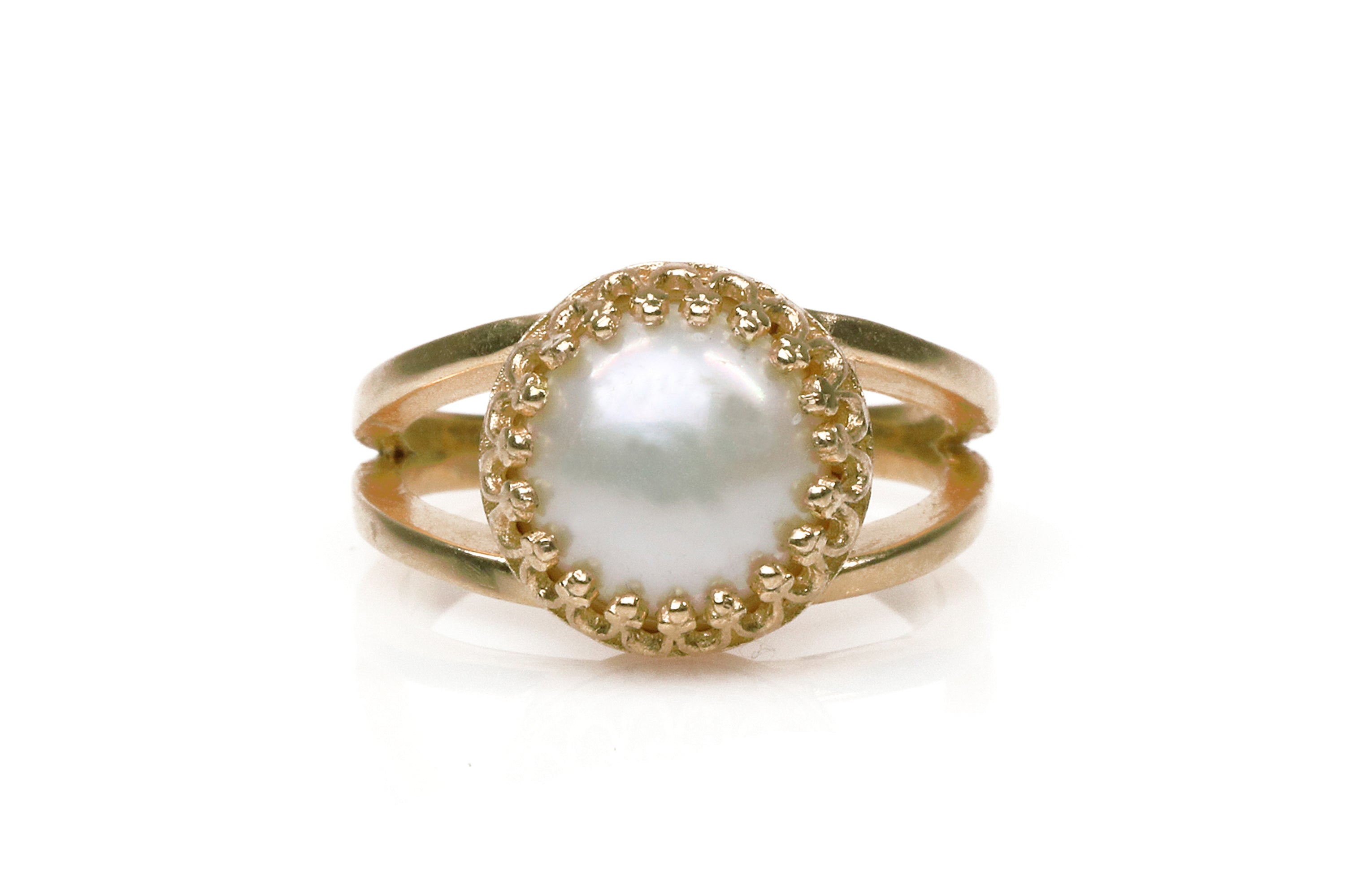 Pearl Ring in 14K Rose Gold-filled Rings Anemone Jewelry
