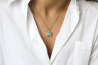 Delicate Aquamarine Pendant Gold Necklace necklaces Anemone Jewelry