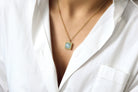 Delicate Aquamarine Pendant Gold Necklace necklaces Anemone Jewelry