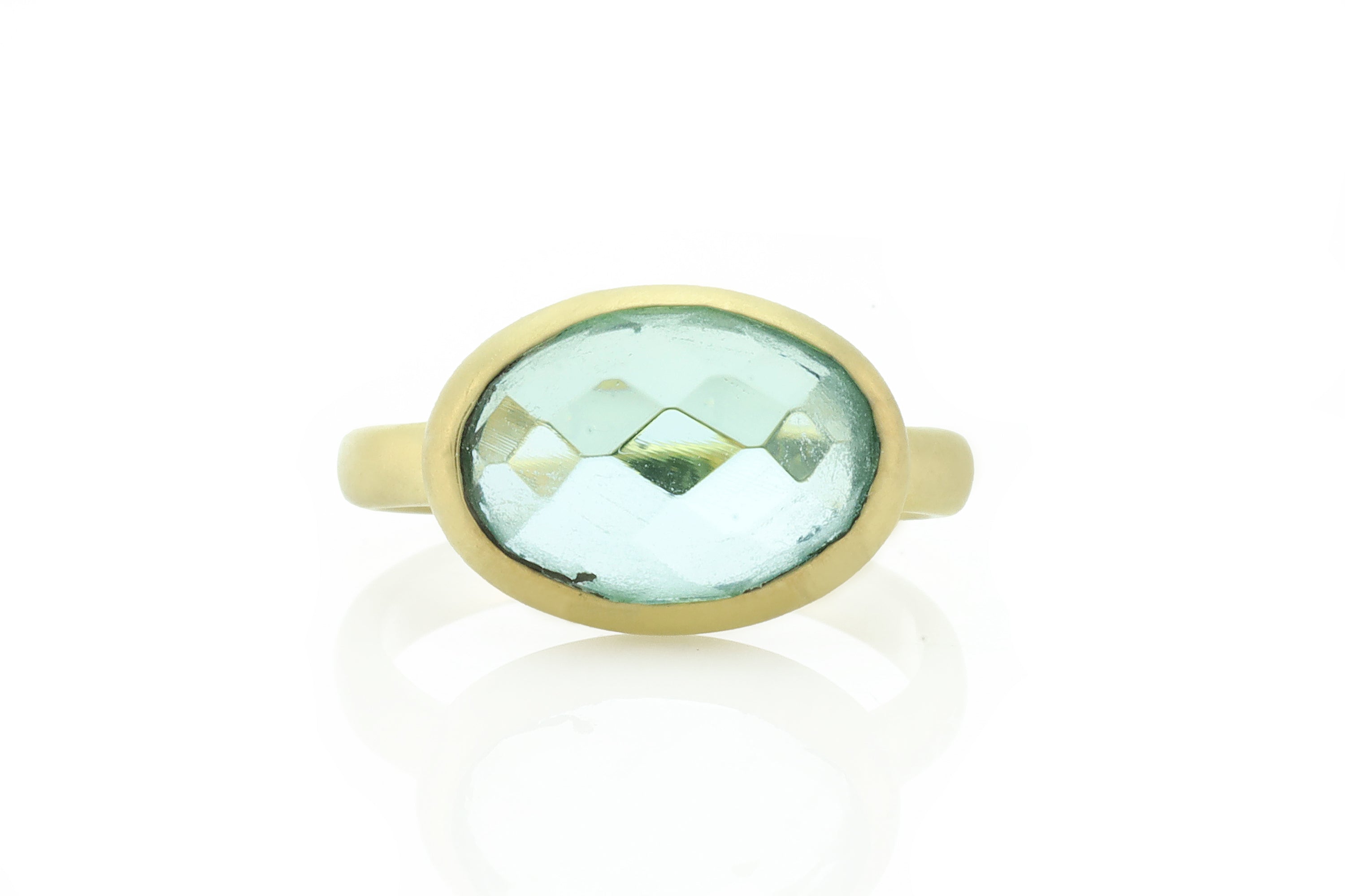 Gold Blue Topaz Gemstone Ring Rings Anemone Limited
