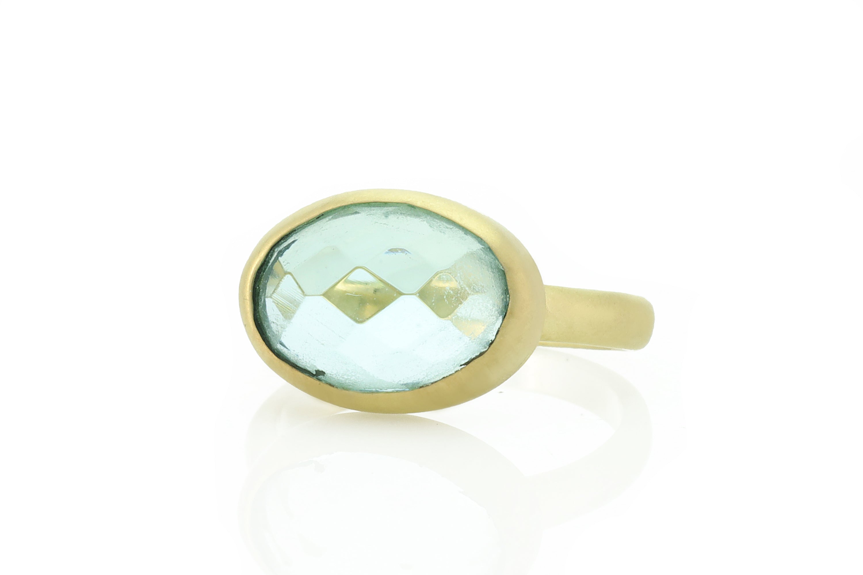 Gold Blue Topaz Gemstone Ring Rings Anemone Limited