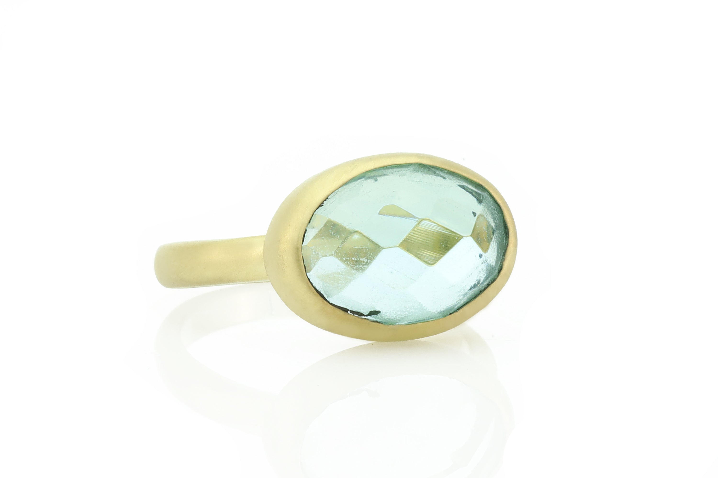 Gold Blue Topaz Gemstone Ring Rings Anemone Limited