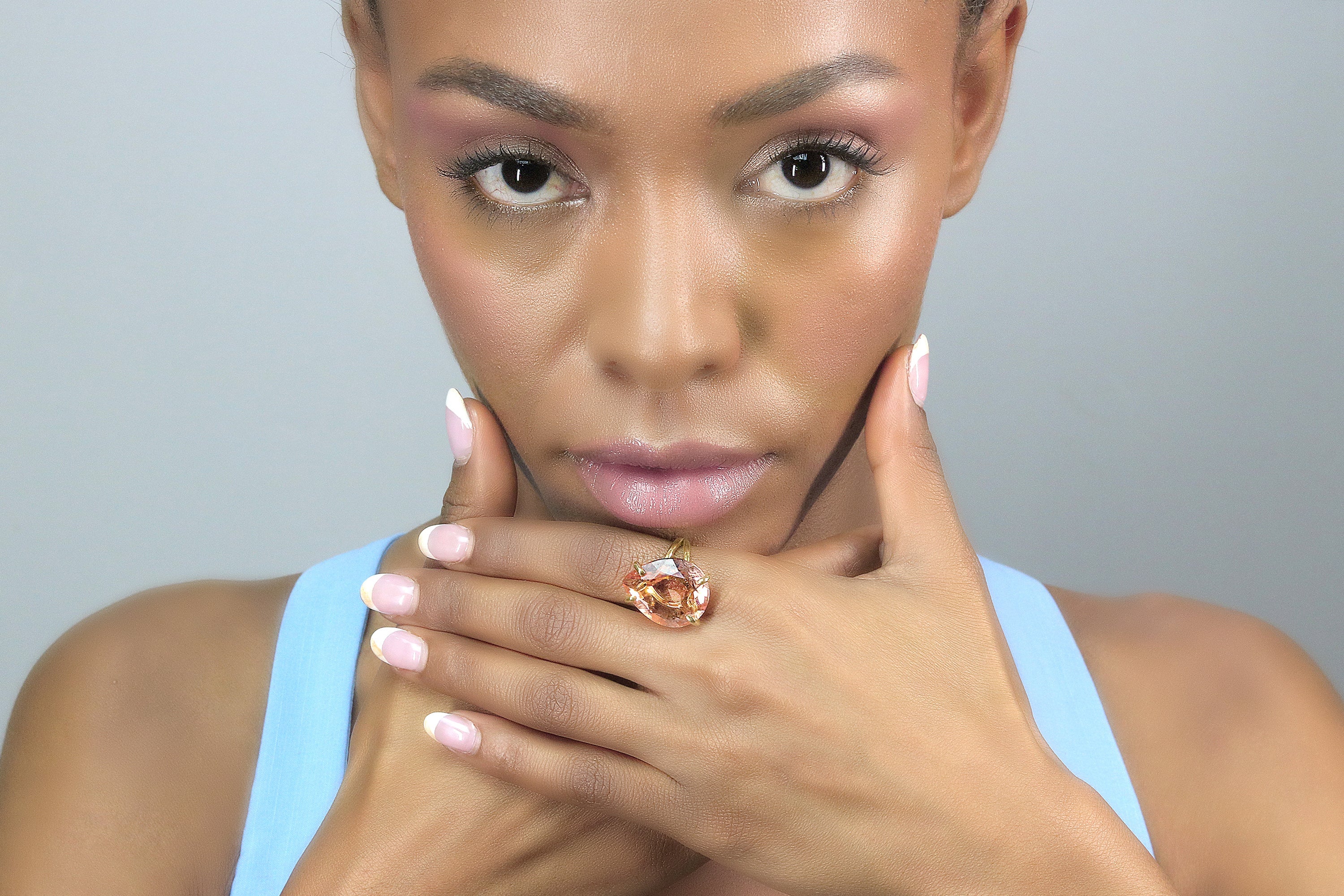 Pear Morganite Gold Filled Ring Rings Anemone Jewelry