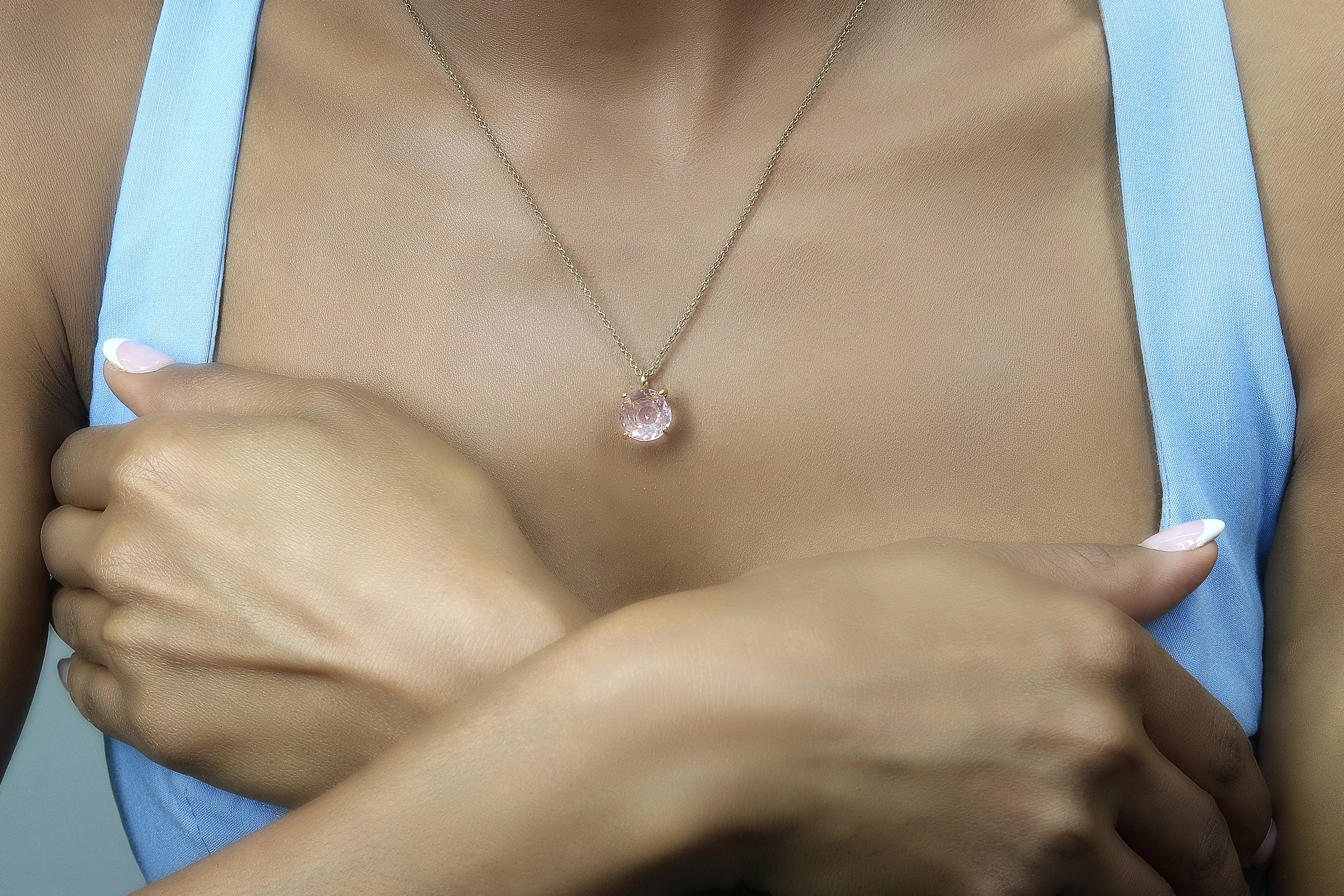 Darling Gold Filled Rose Quartz Necklace necklaces Anemone Unique