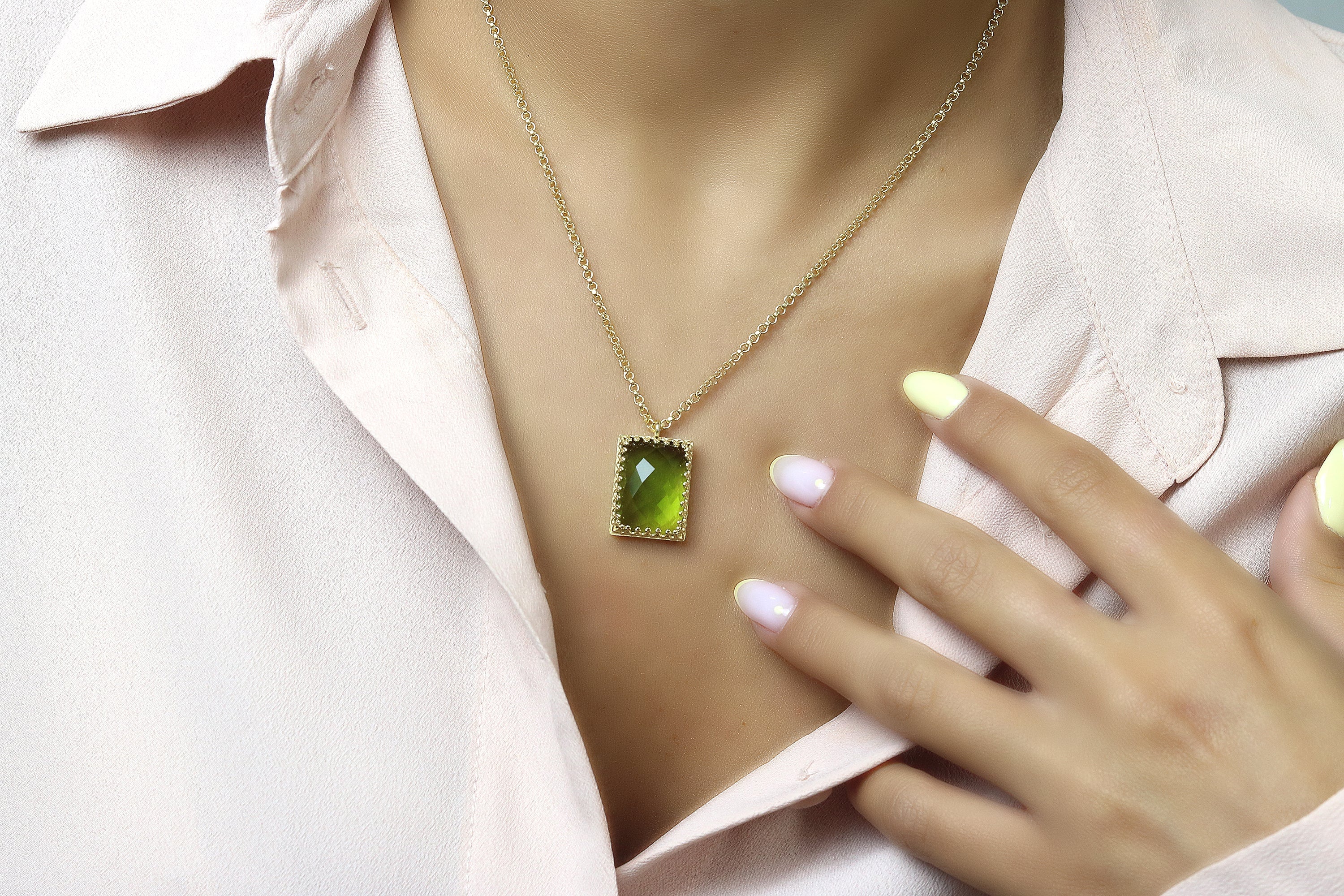 Peridot Jewelry Custom 14k Necklace necklaces Anemone Jewelry