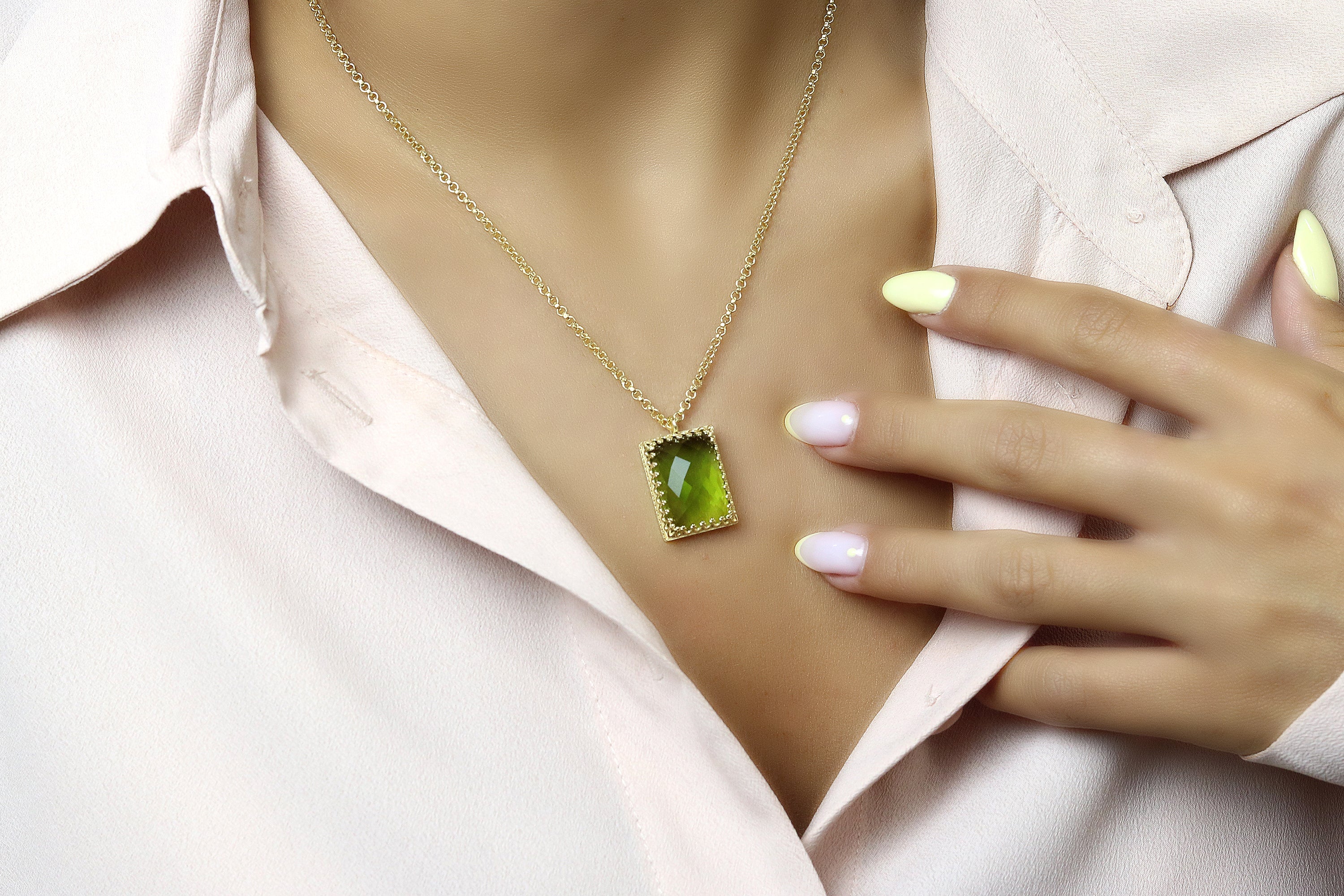 Peridot Jewelry Custom 14k Necklace necklaces Anemone Jewelry
