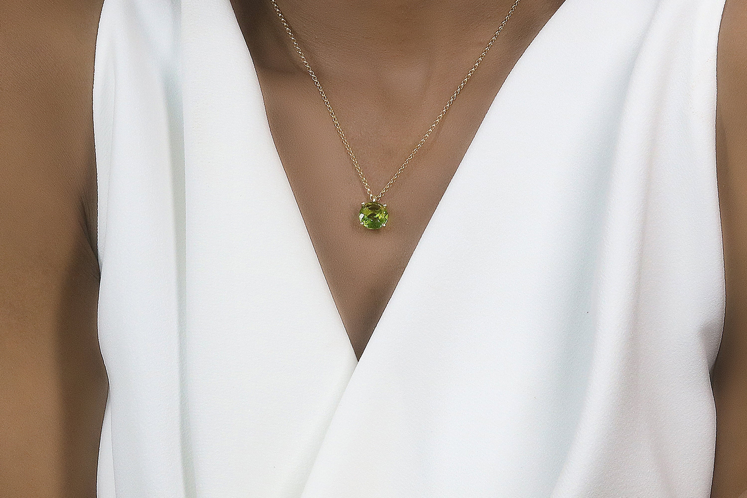 Vibrant Gold Filled Peridot Necklace necklaces Anemone Unique