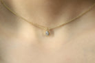 CZ Pear Charm Pendant in 14k Gold Necklace necklaces Anemone Unique