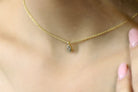 CZ Pear Charm Pendant in 14k Gold Necklace necklaces Anemone Unique