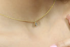CZ Pear Charm Pendant in 14k Gold Necklace necklaces Anemone Unique