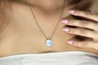 Dainty Bezel Set Moonstone Sterling Silver Pendant Necklace necklaces Anemone Limited