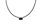 Spinel & Black Onyx Rectangle Pendant Gold Necklace necklaces Anemone Unique