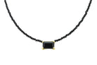 Spinel & Black Onyx Rectangle Pendant Gold Necklace necklaces Anemone Unique