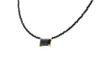 Spinel & Black Onyx Rectangle Pendant Gold Necklace necklaces Anemone Unique