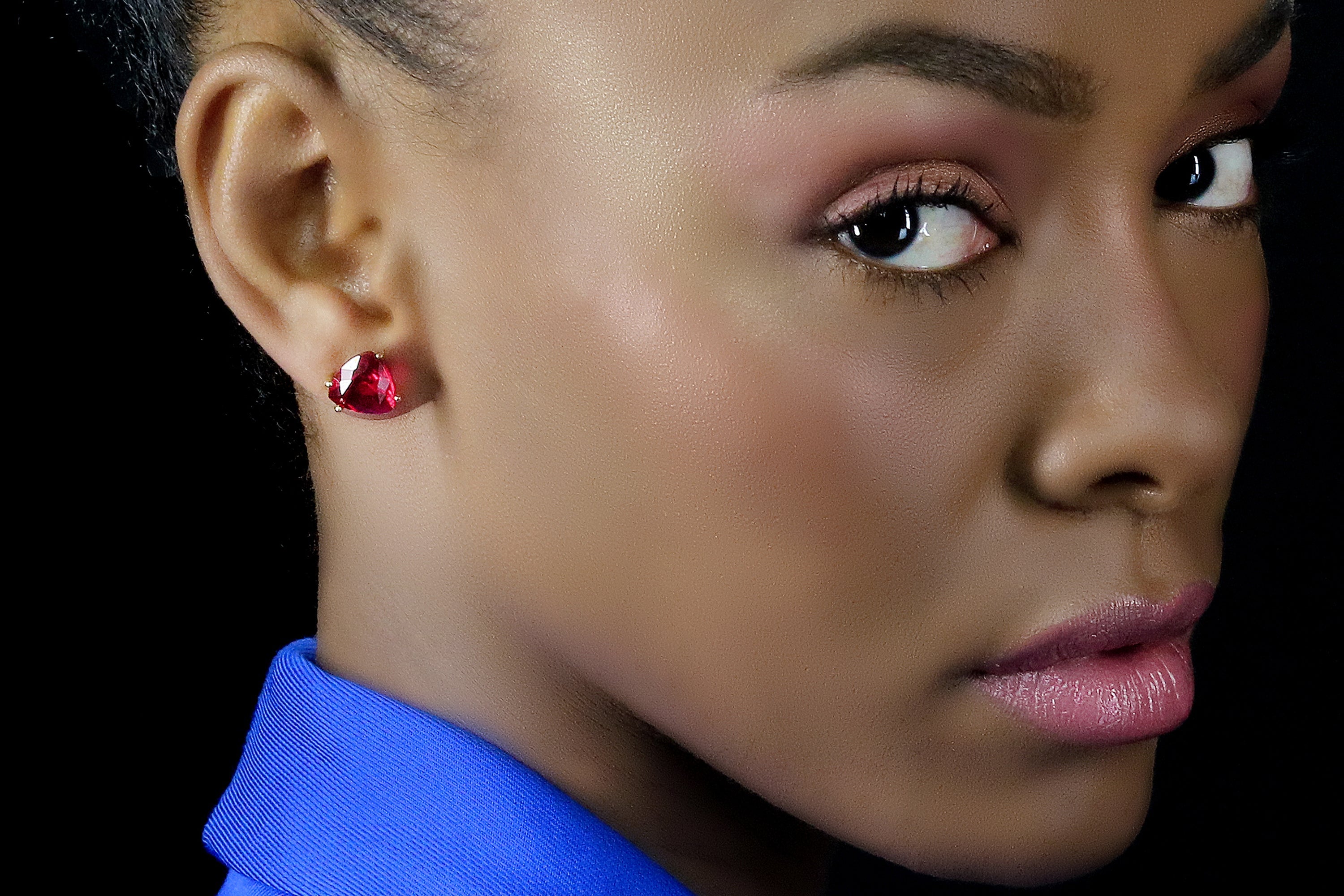 Vibrant Statement Garnet Earrings in Gold Earrings Anemone Unique