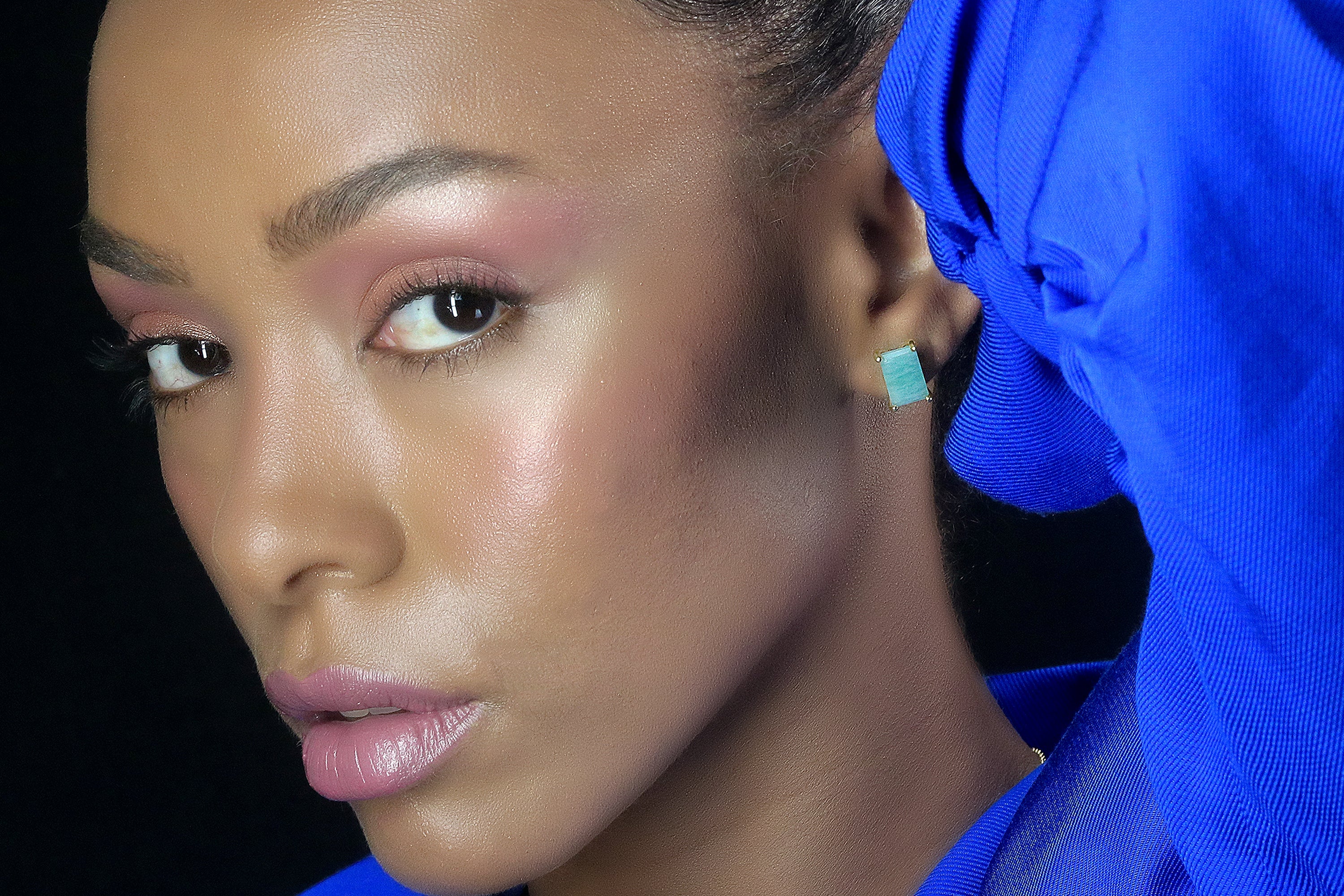 Gold Studs Simple Amazonite Earrings Earrings Anemone Unique