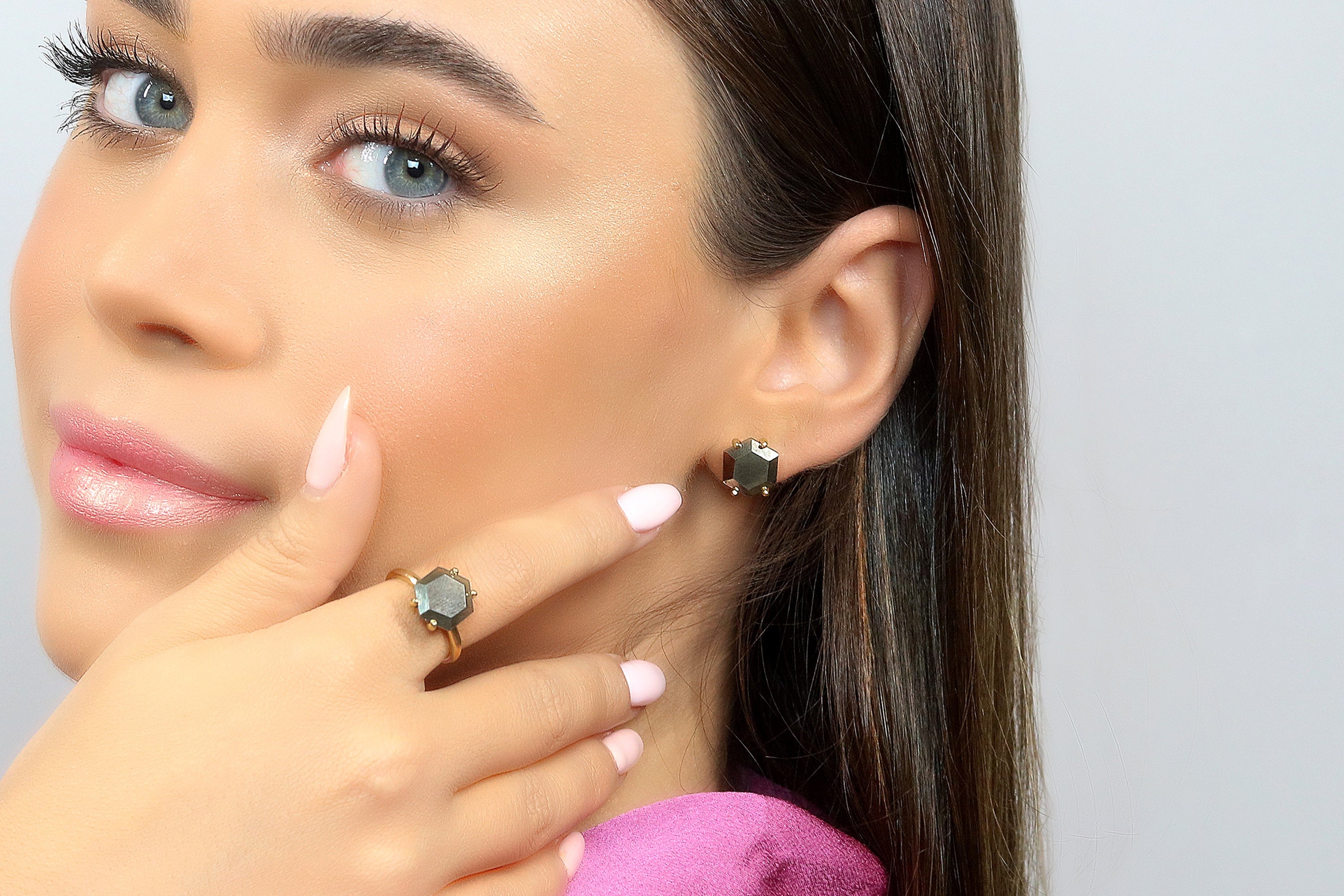 Alluring Iron Pyrite Gold Earrings Earrings Anemone Unique