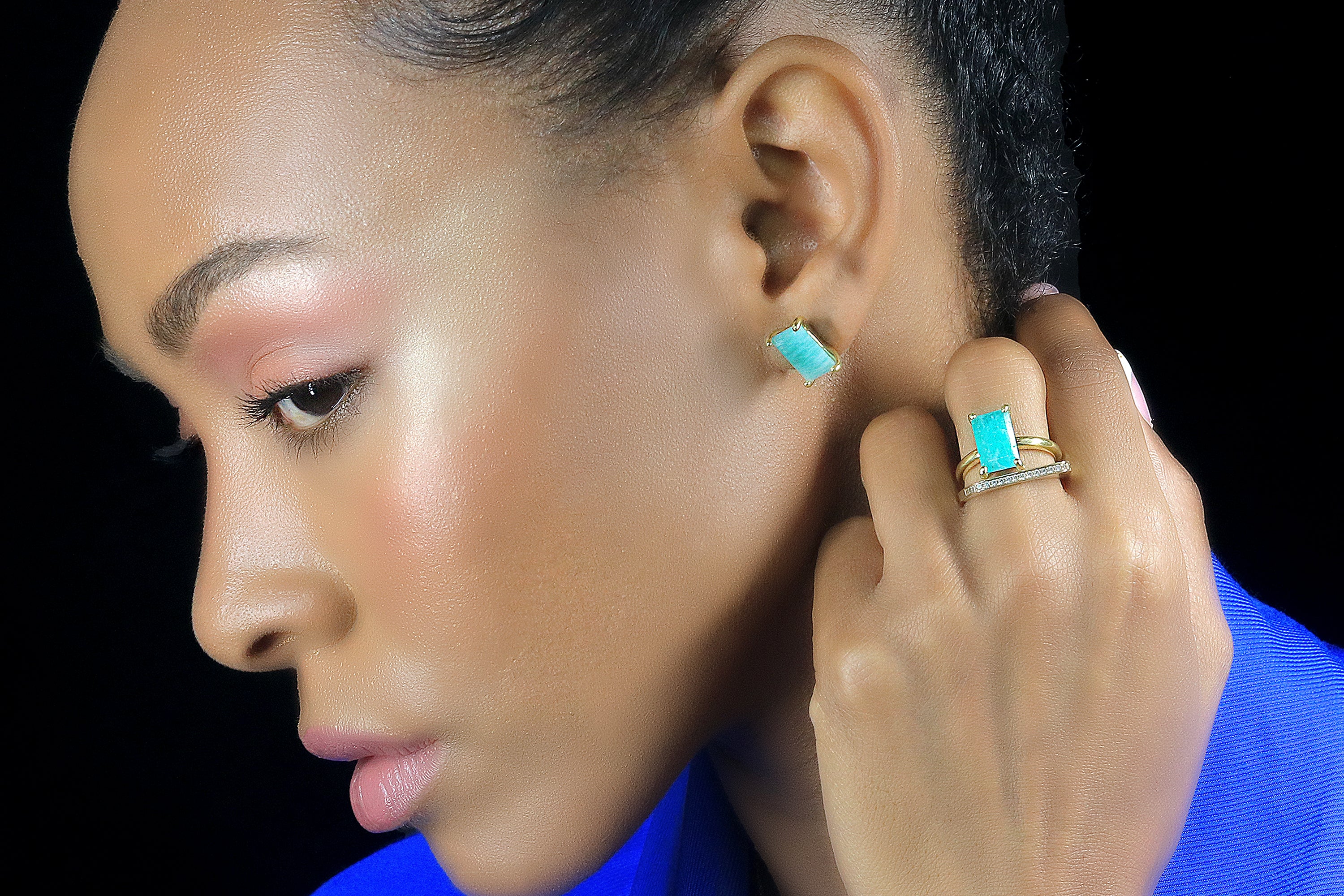 Vibrant Amazonite Stone Gold Filled Ring Rings Anemone Unique