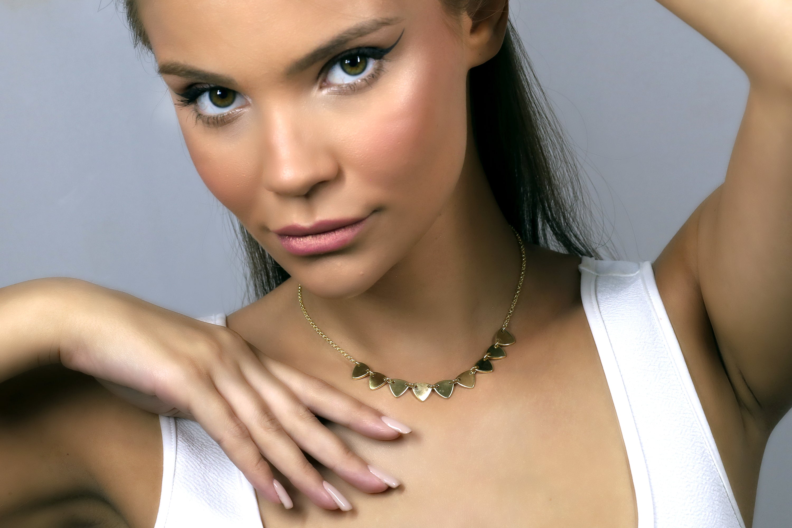 Geometric Trillion Shape Charms Gold Necklace necklaces Anemone Jewelry