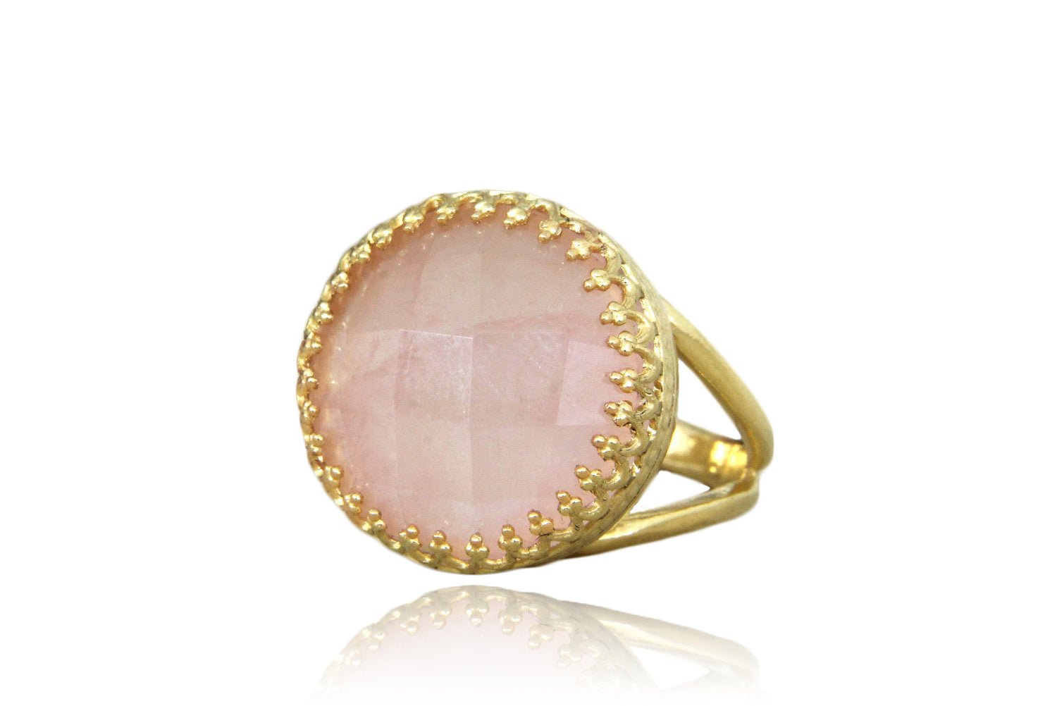 Charming Rose Quartz Ring in 14k Gold-filled Band Rings Anemone Jewelry