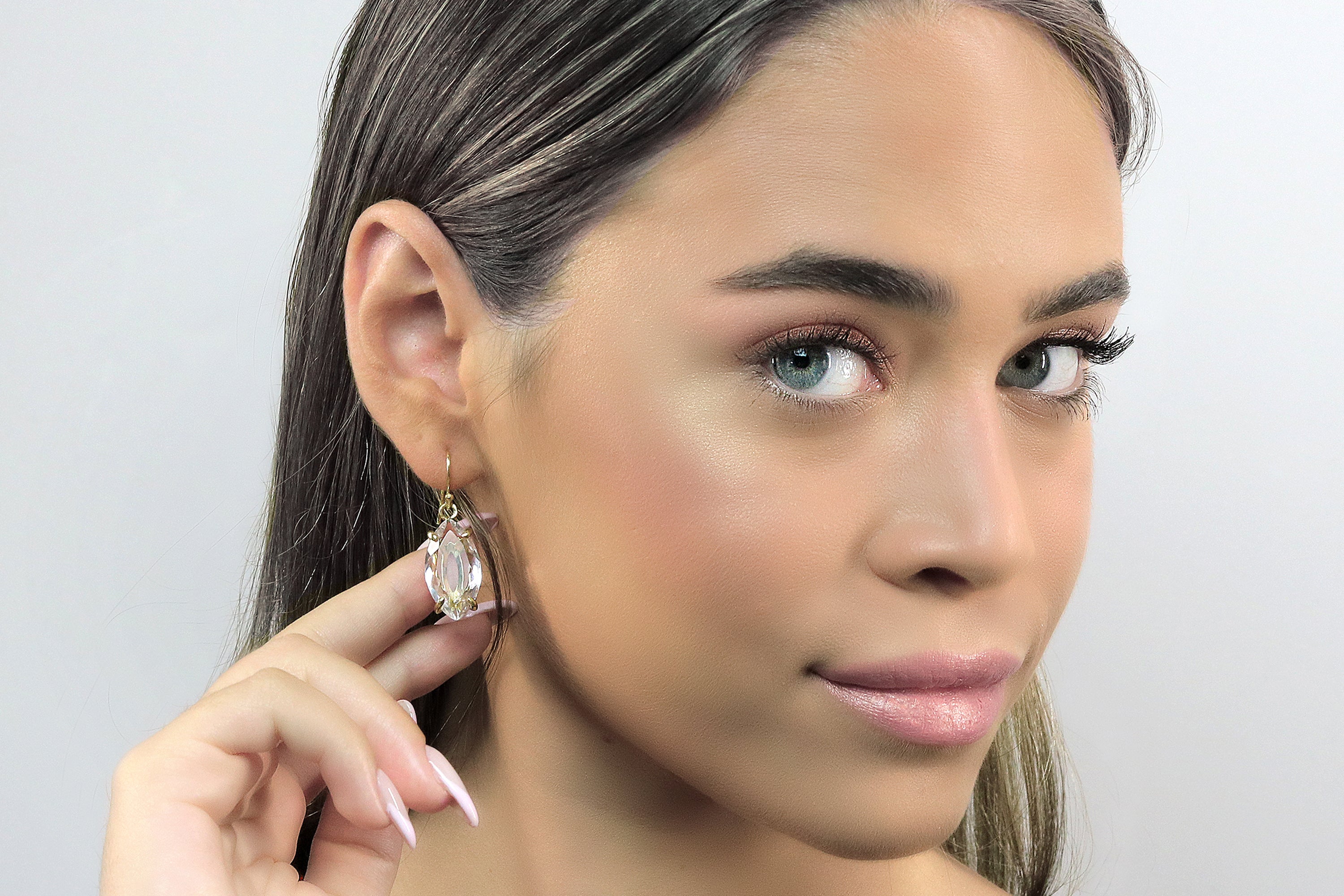 Marquise Quartz Crystal Gold Filled Earrings Earrings Anemone Jewelry