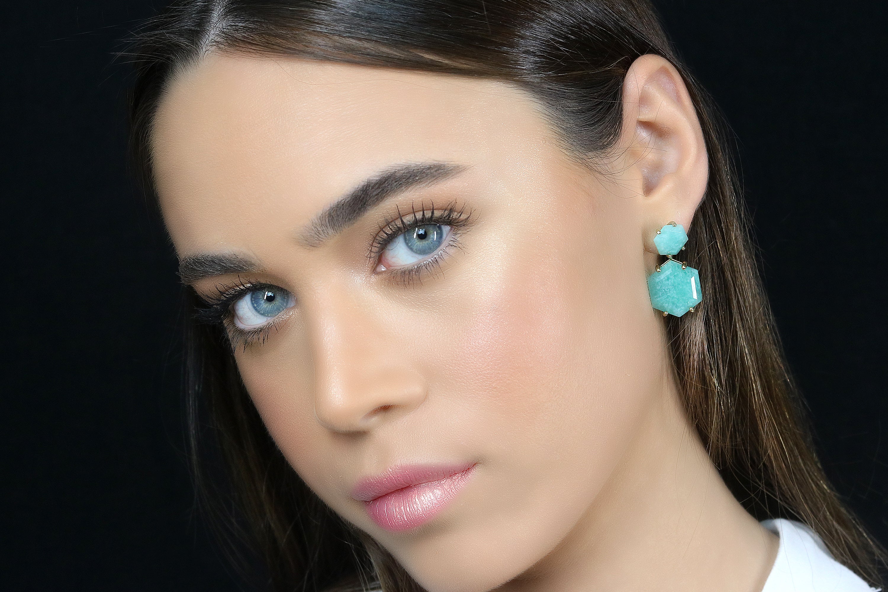 Artisan Amazonite Gold Earrings Earrings Anemone Jewelry