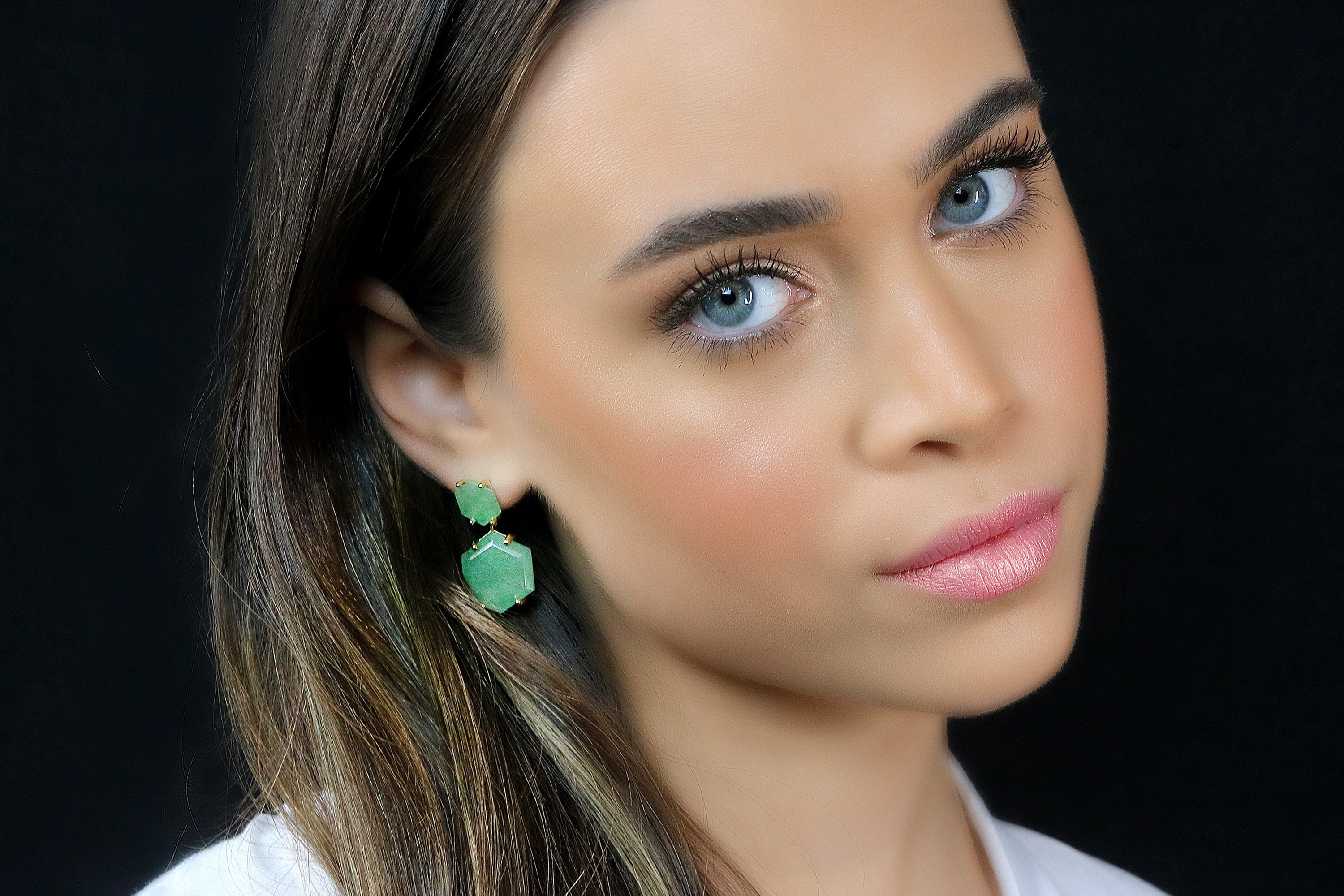 Gold Filled Aventurine Gemstone Earrings Earrings Anemone Jewelry