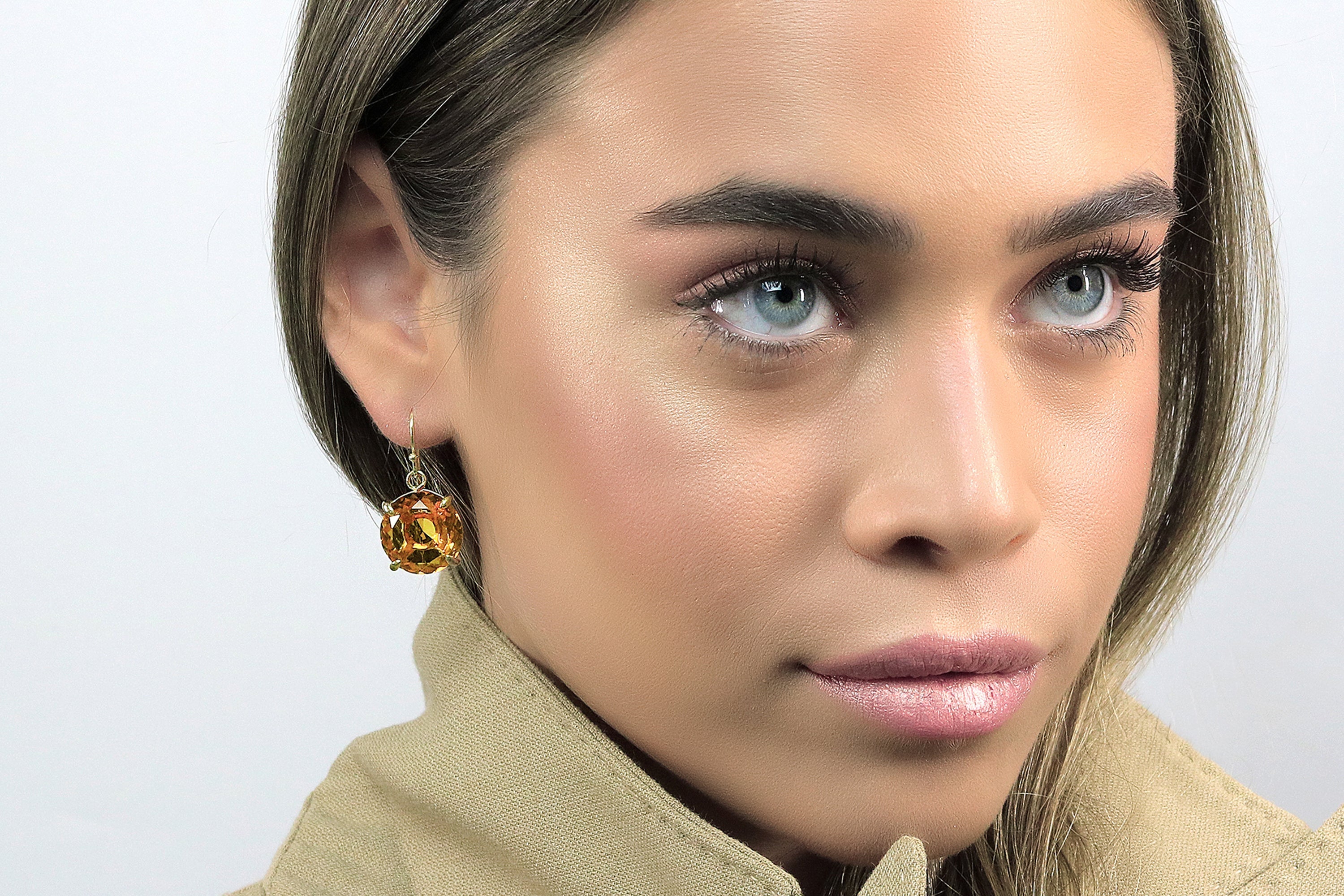 Vintage-Inspired Gold Citrine Earrings Earrings Anemone Jewelry