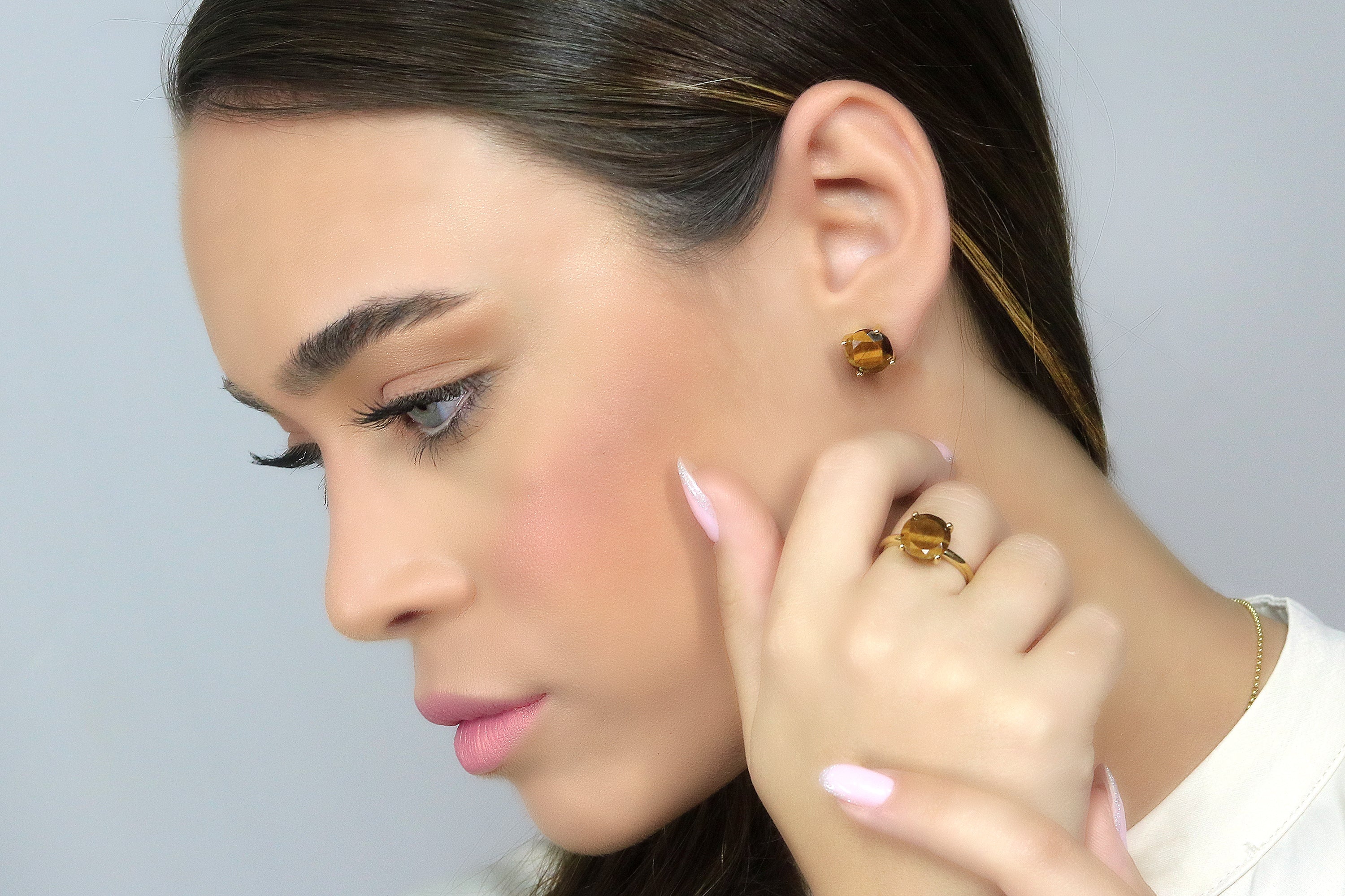 Flattering Tiger Eye Gold Filled Earrings Earrings Anemone Unique