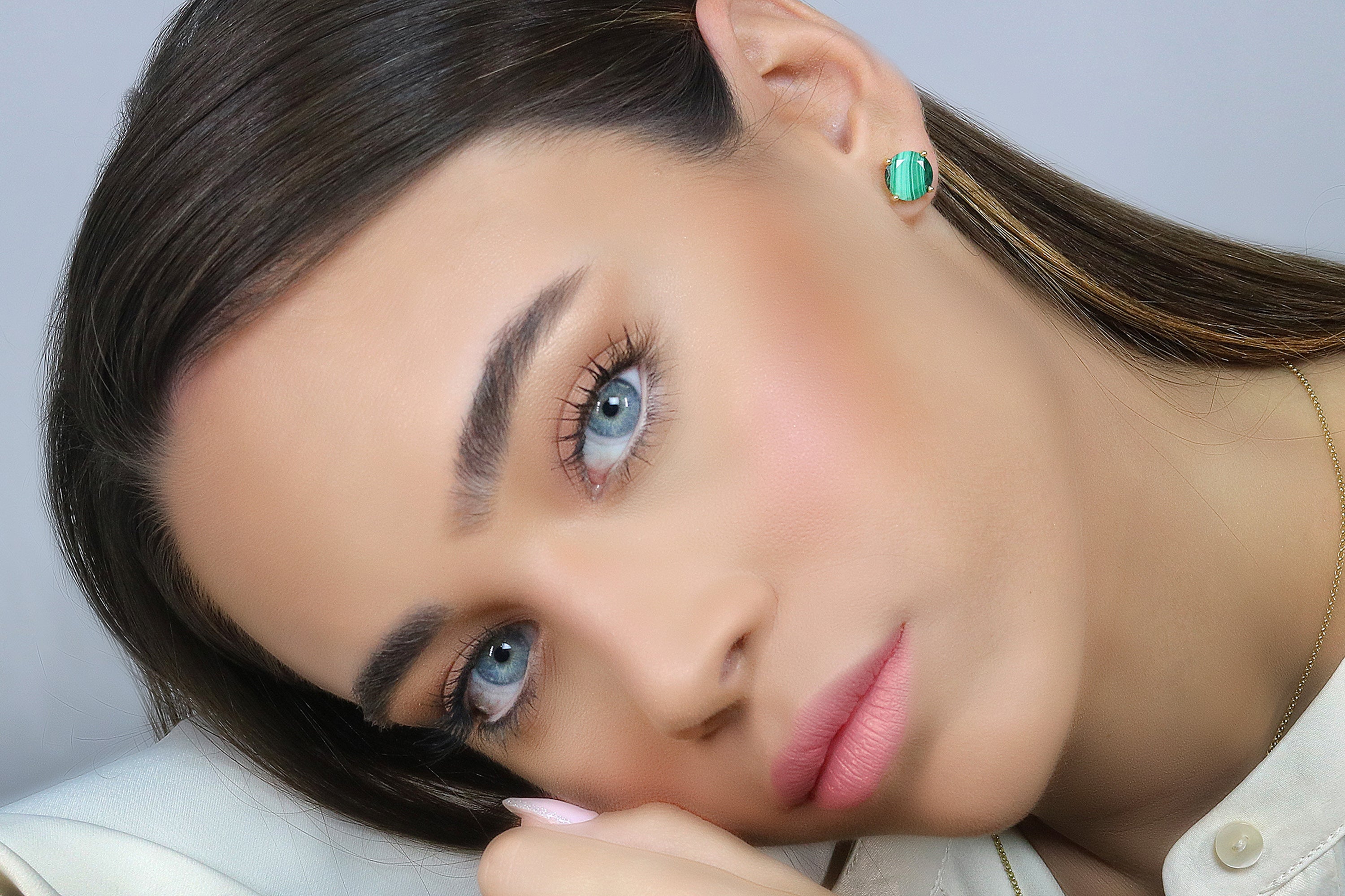 Unique Post Malachite Gold Earrings Earrings Anemone Unique