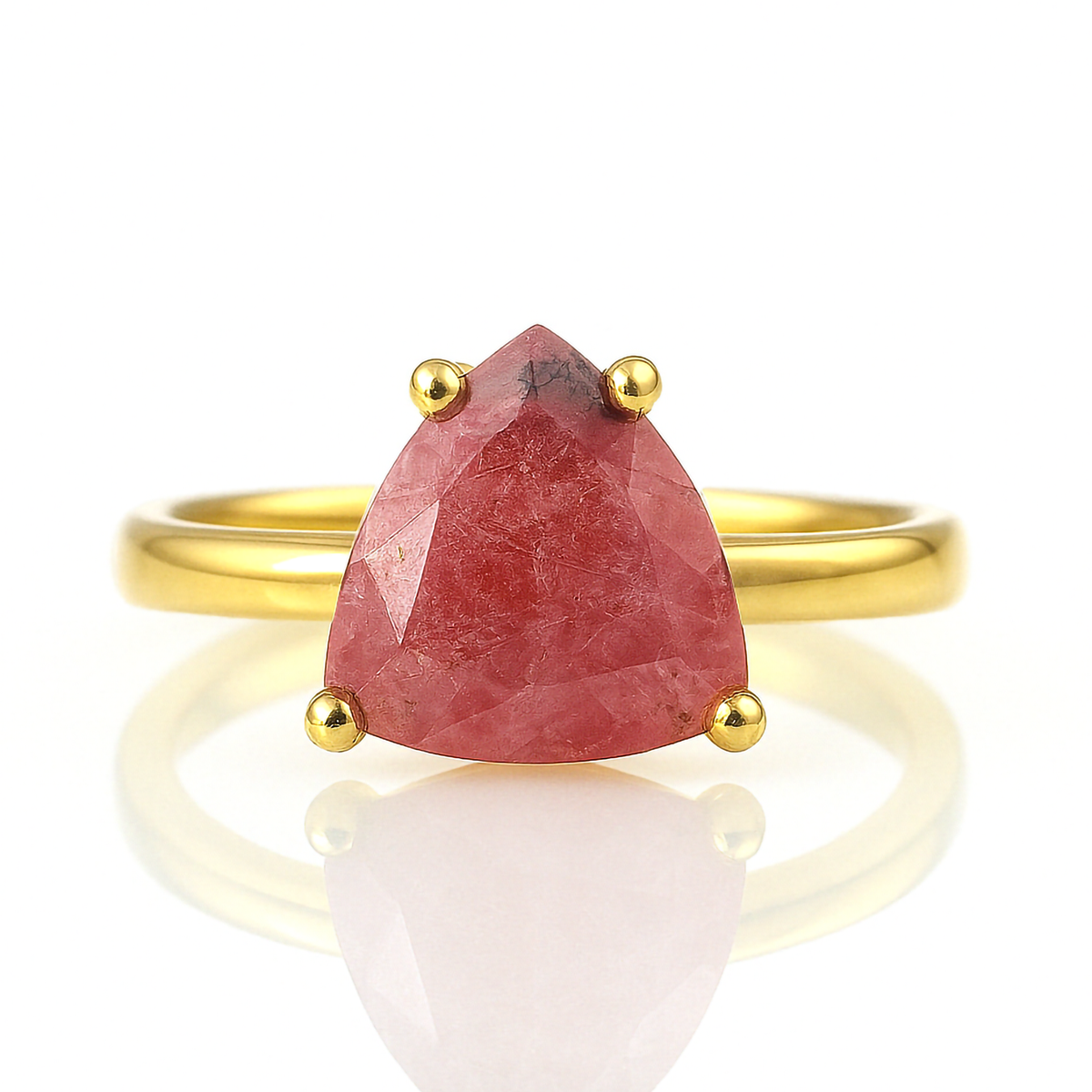 Classic Triangle Rhodonite Gold Filled Ring – Anemone Jewelry
