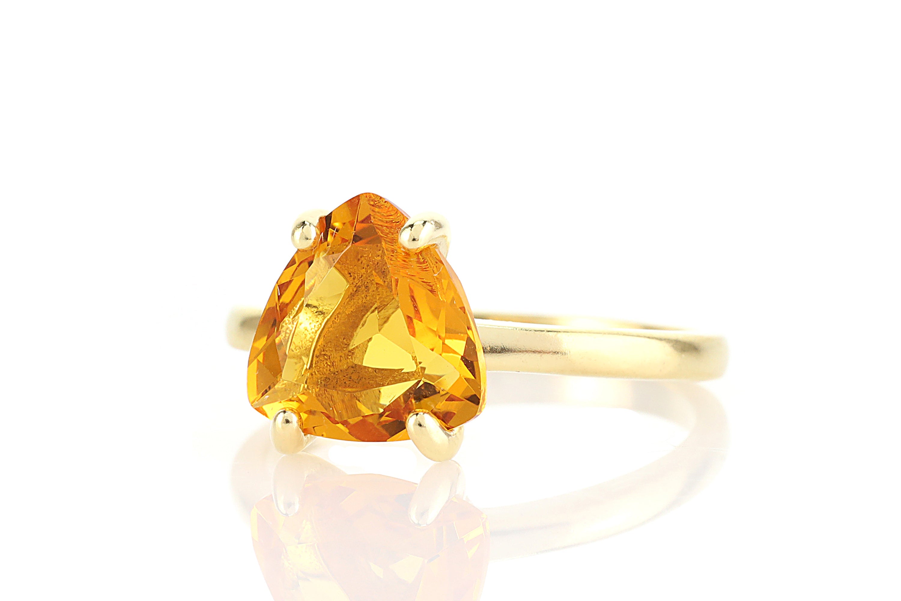 Citrine Ring with 14k Gold-filled Band Rings Anemone Unique