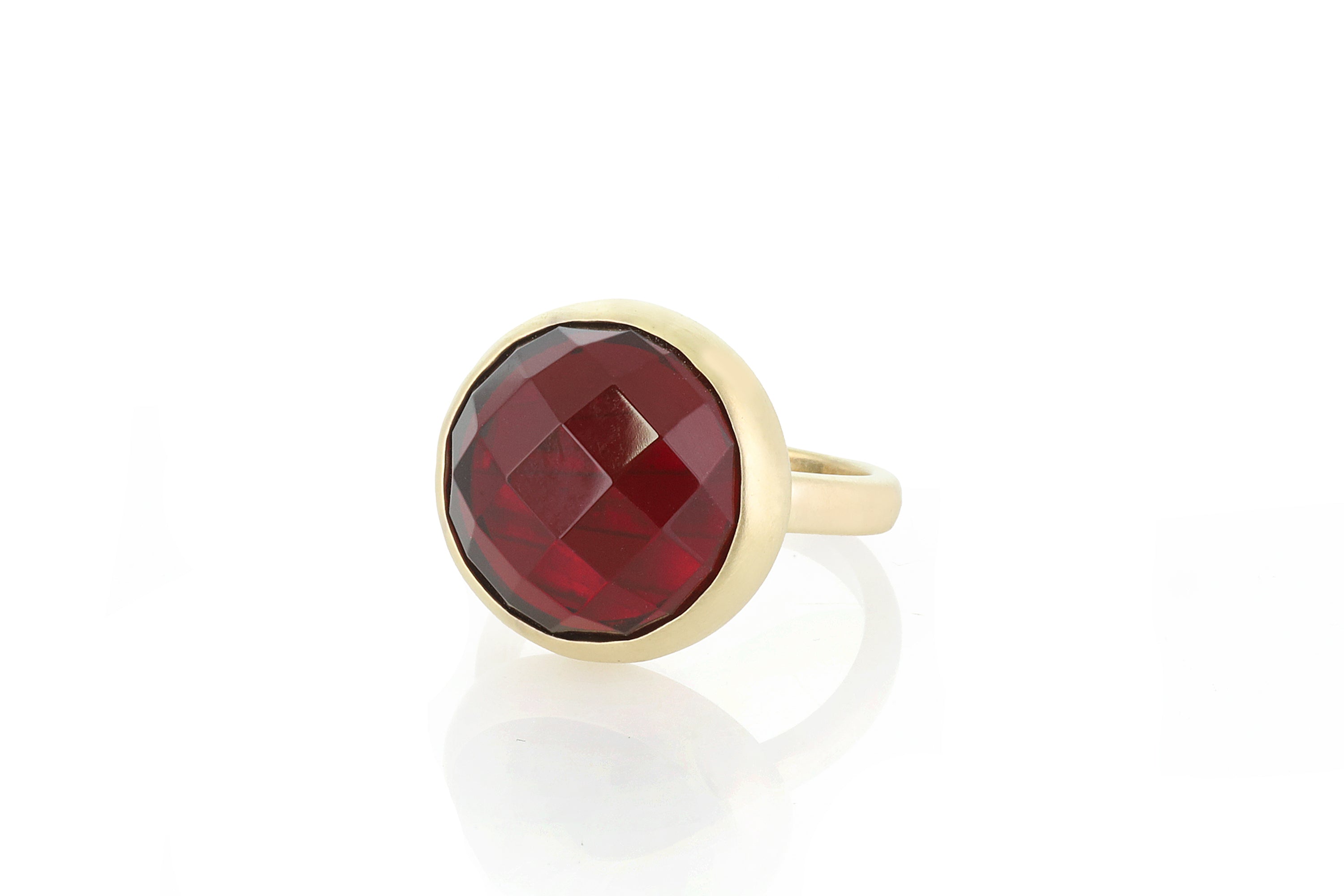 14k Gold Garnet Gemstone Bezel Ring Rings Anemone Limited
