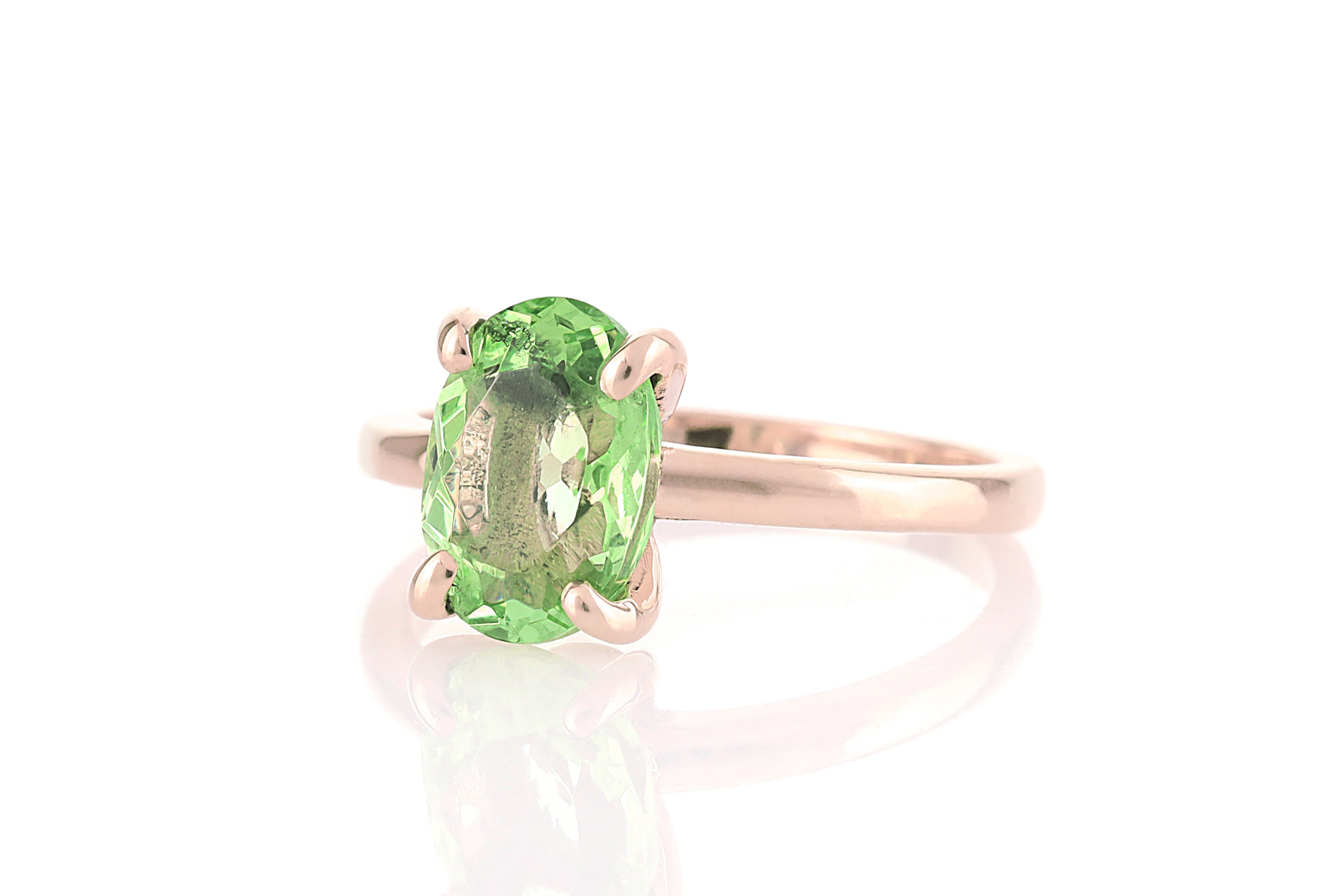 Green Tourmaline Rose Gold Finish Ring Rings Anemone Unique