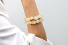Citrine Bracelet with Round Brushed Gold Bead Bracelets Anemone Jewelry