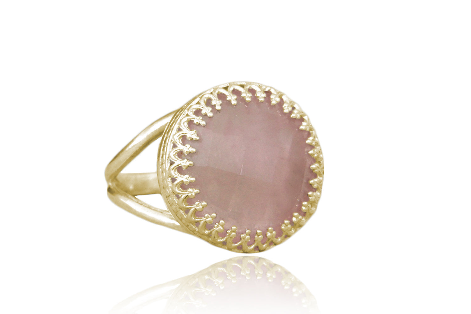 Lovely Rose Quartz Ring in Sterling Silver Rings Anemone Jewelry