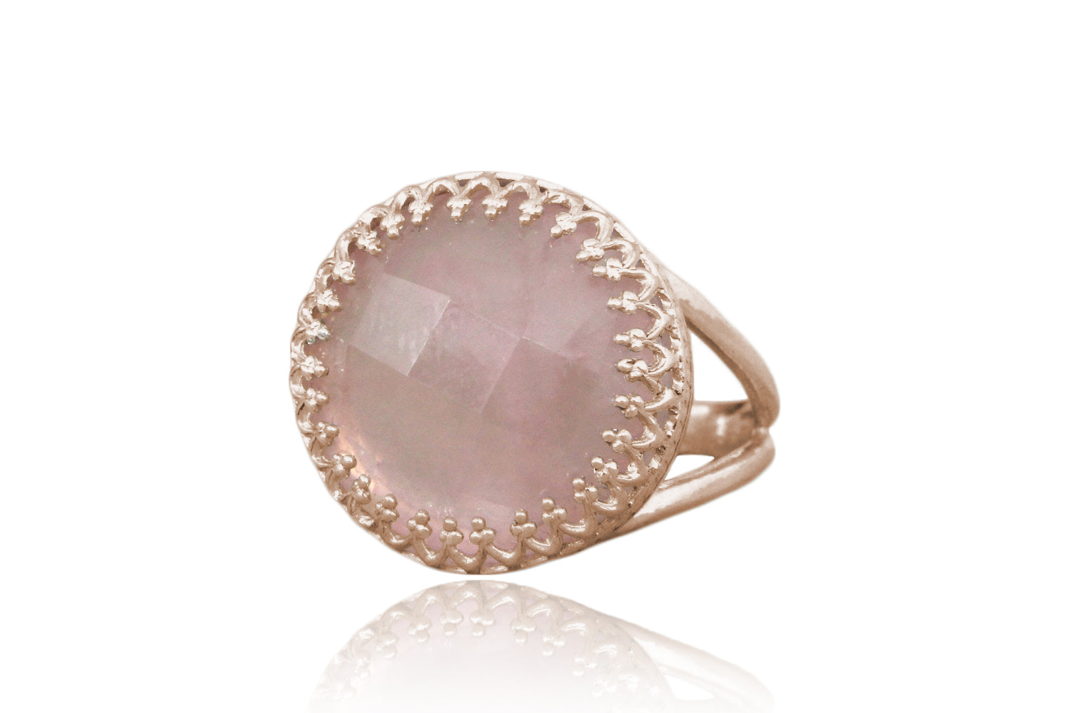 Lovely Rose Quartz Ring in Sterling Silver Rings Anemone Jewelry